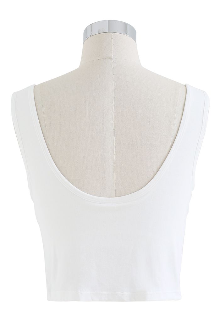 Solid Color Bustier Tank Top in White