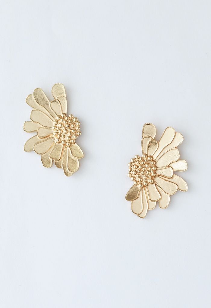 Golden Floral Earrings