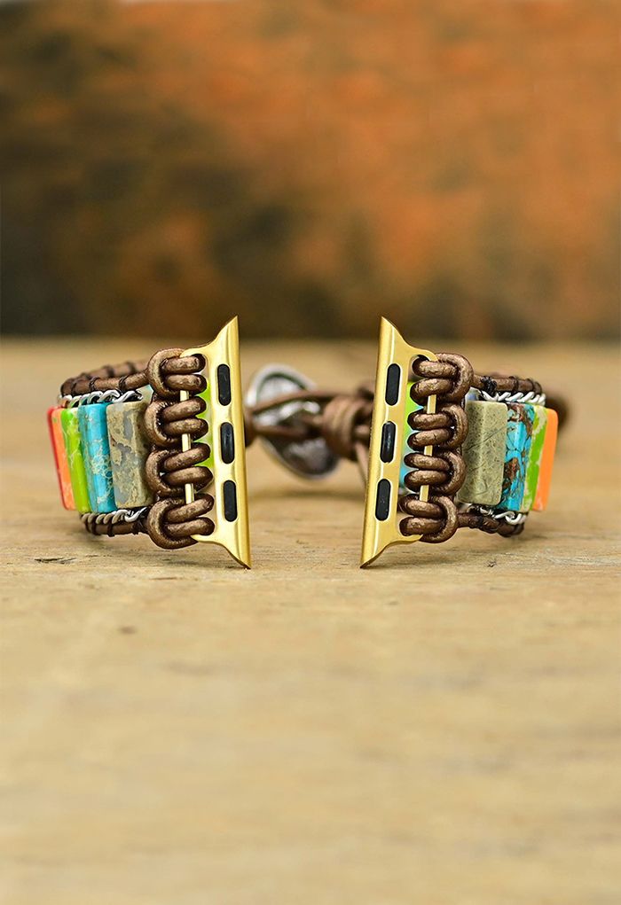Boho Chic Colorful Natural Stone Watch Strap