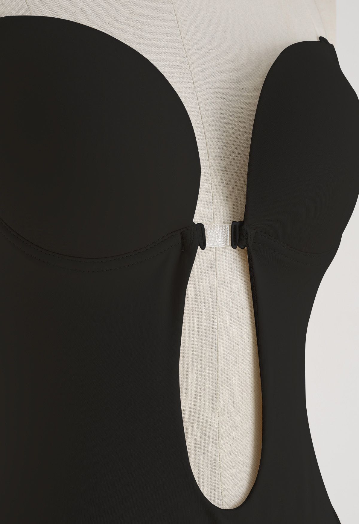 Cutout Front Low Back Underwire Bodysuit in Black