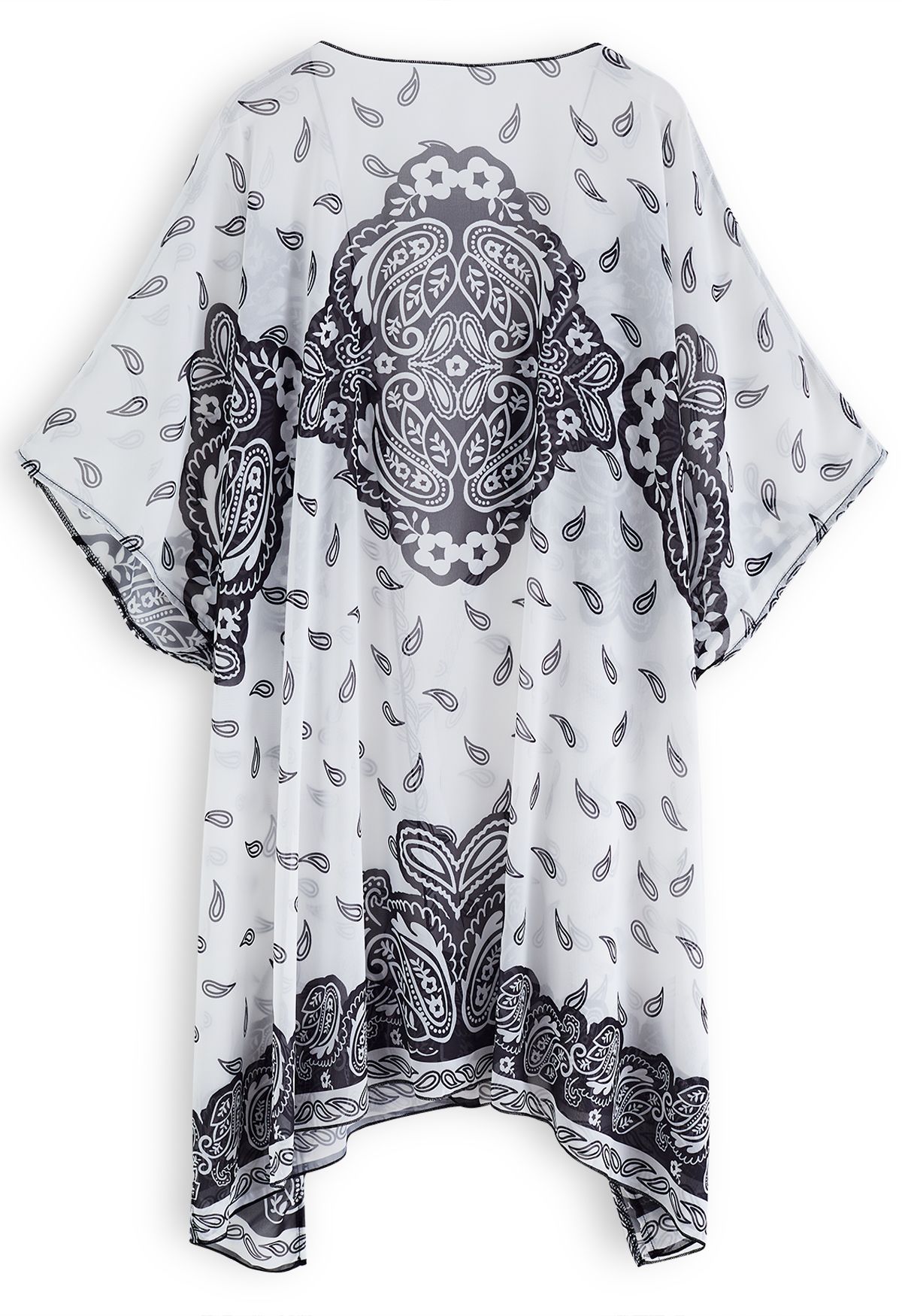 Paisley Print Chiffon Kimono