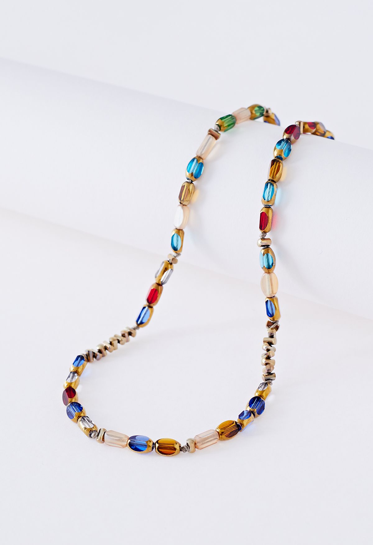 Vintage Colored Crystal Clavicle Necklace