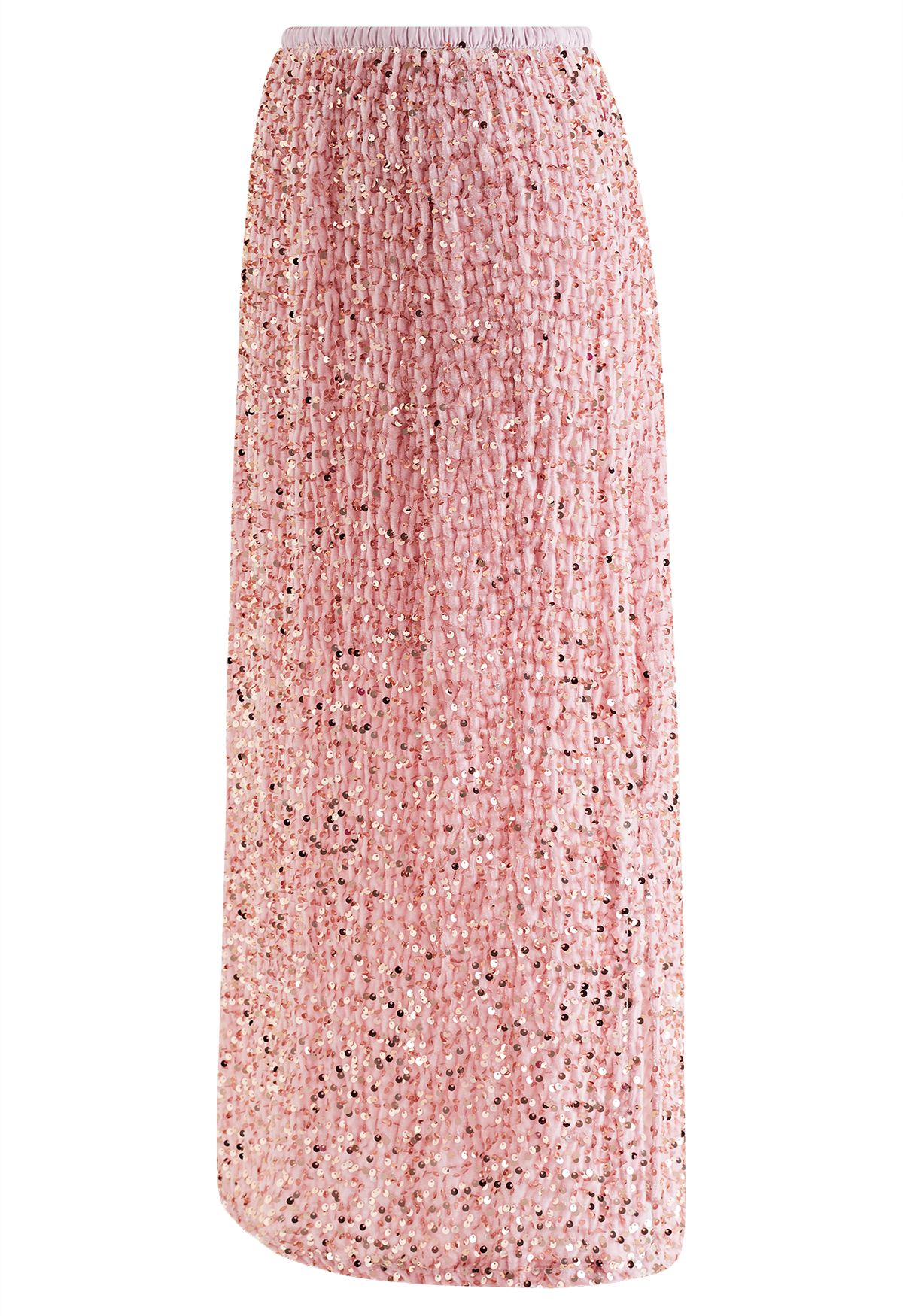 Flattering Sequins Velvet Slit Pencil Skirt