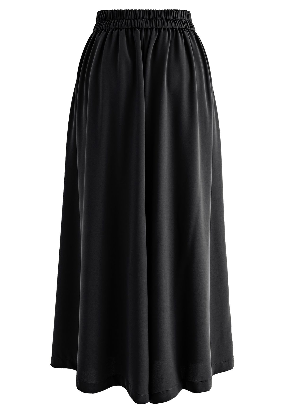 Easeful Pleated Wide-Leg Pants in Black