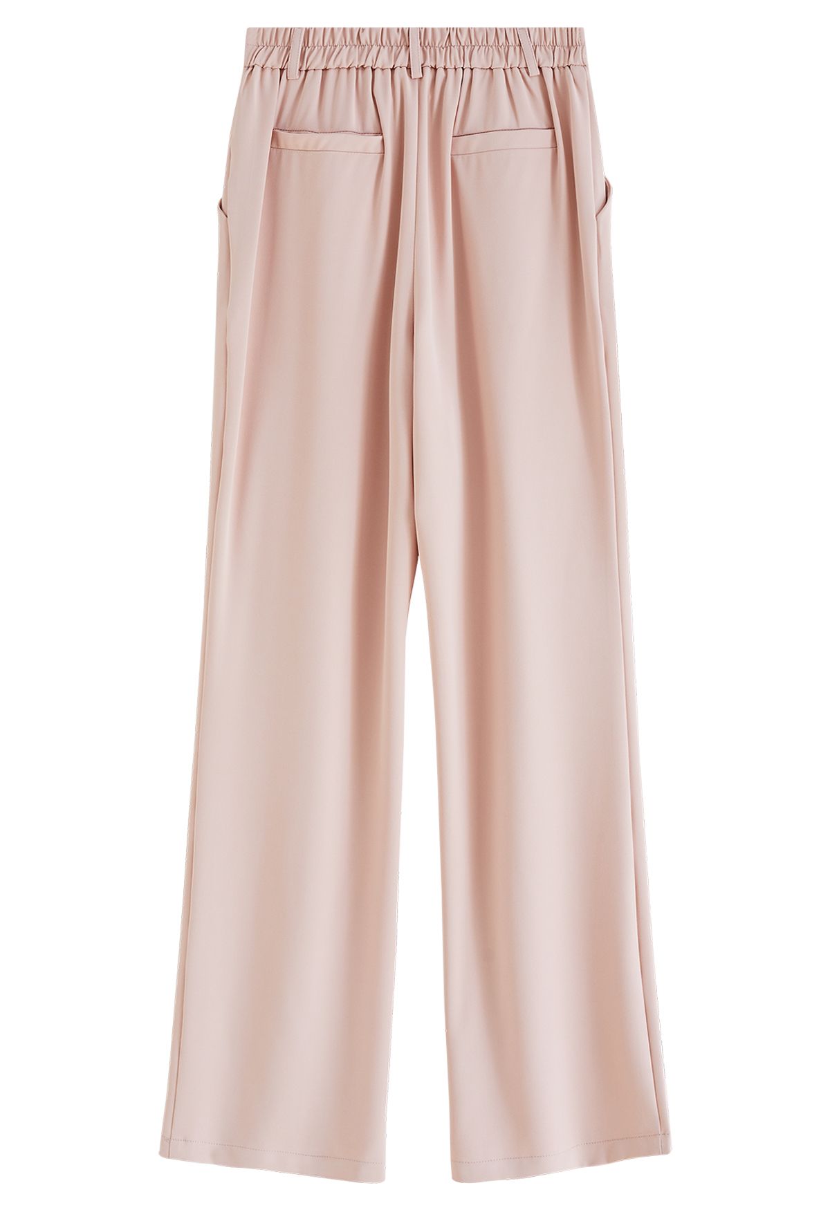 Pleated Detail Straight Leg Pants in Pink