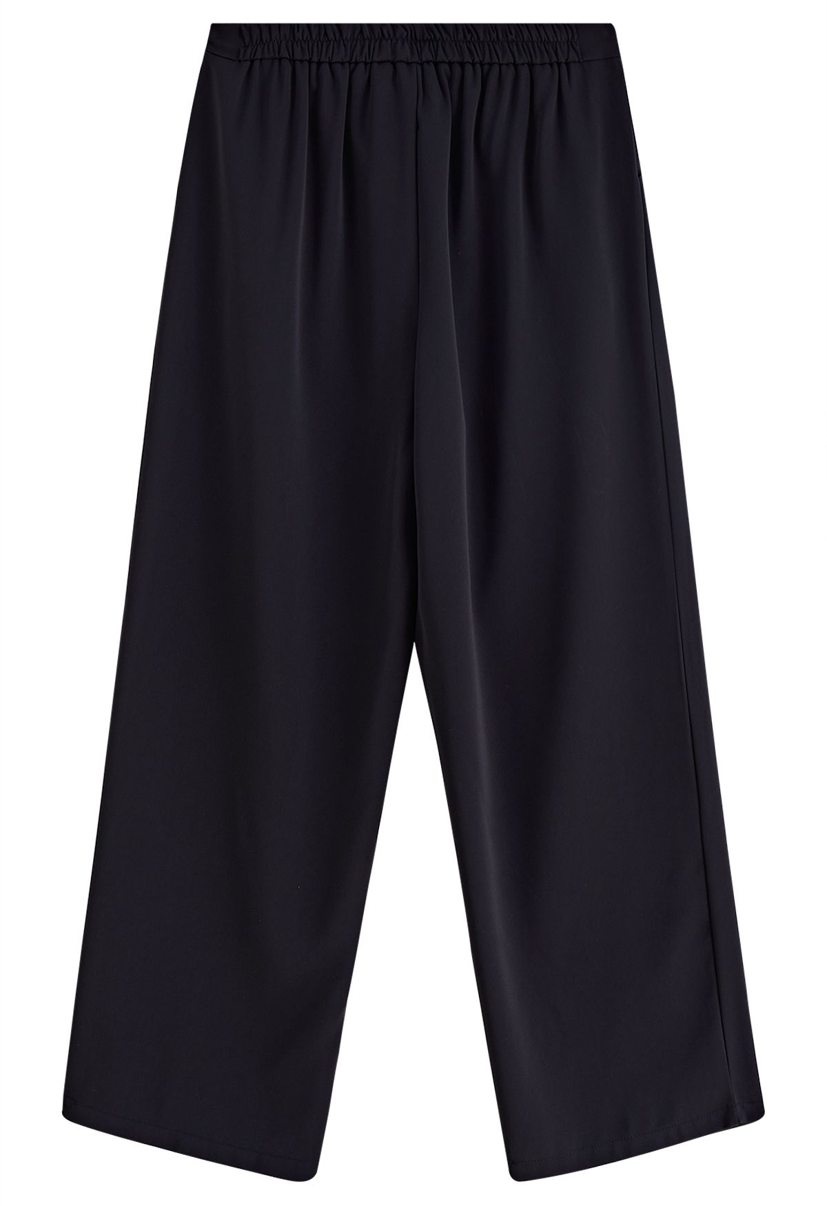 Drawstring Waist Pleated Detailing Pants in Black