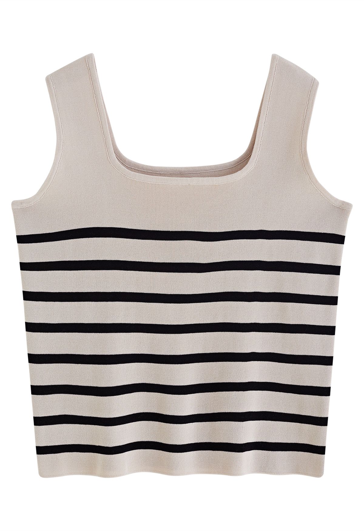 Basic Stripe Printed Knit Tank Top