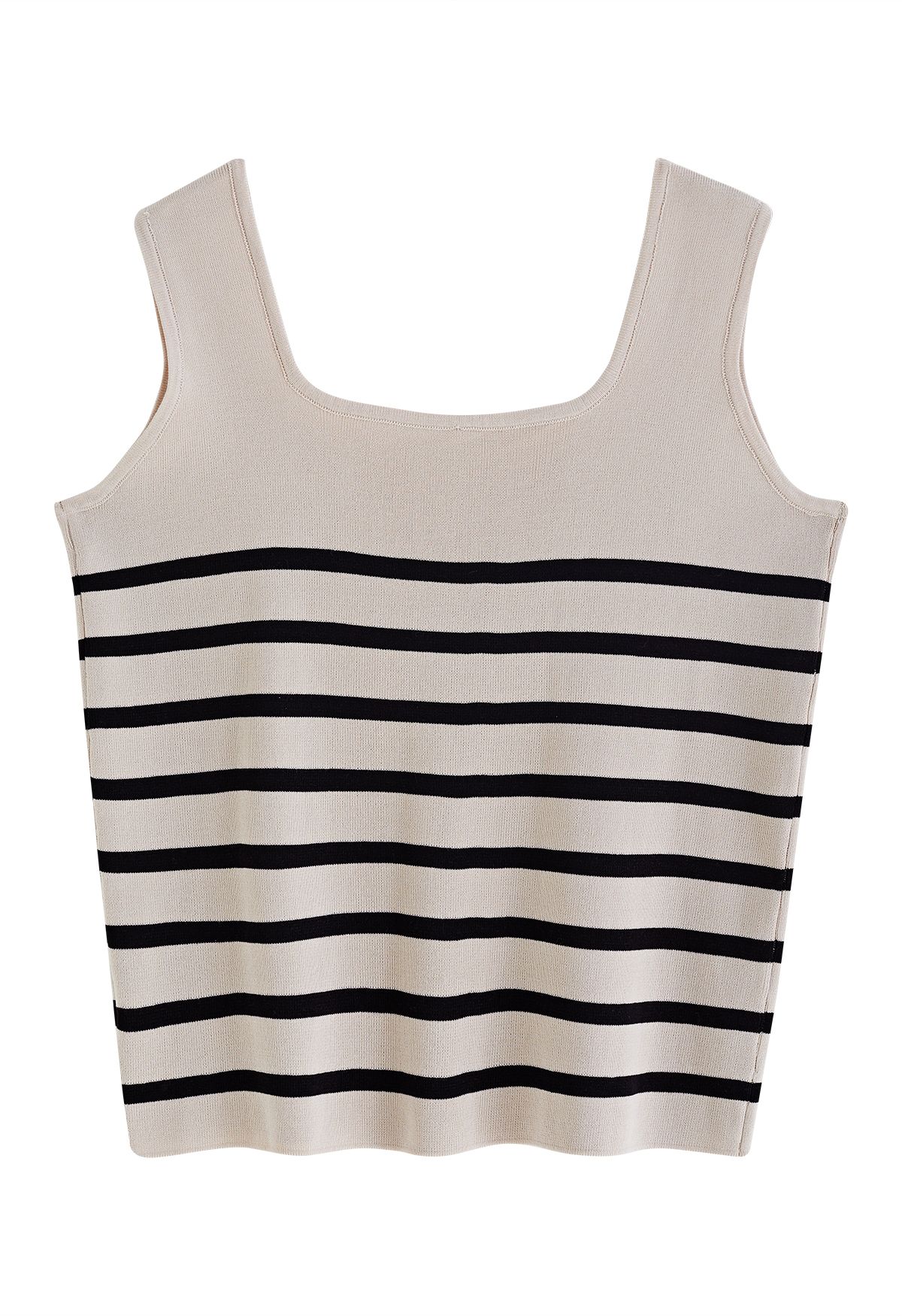 Basic Stripe Printed Knit Tank Top