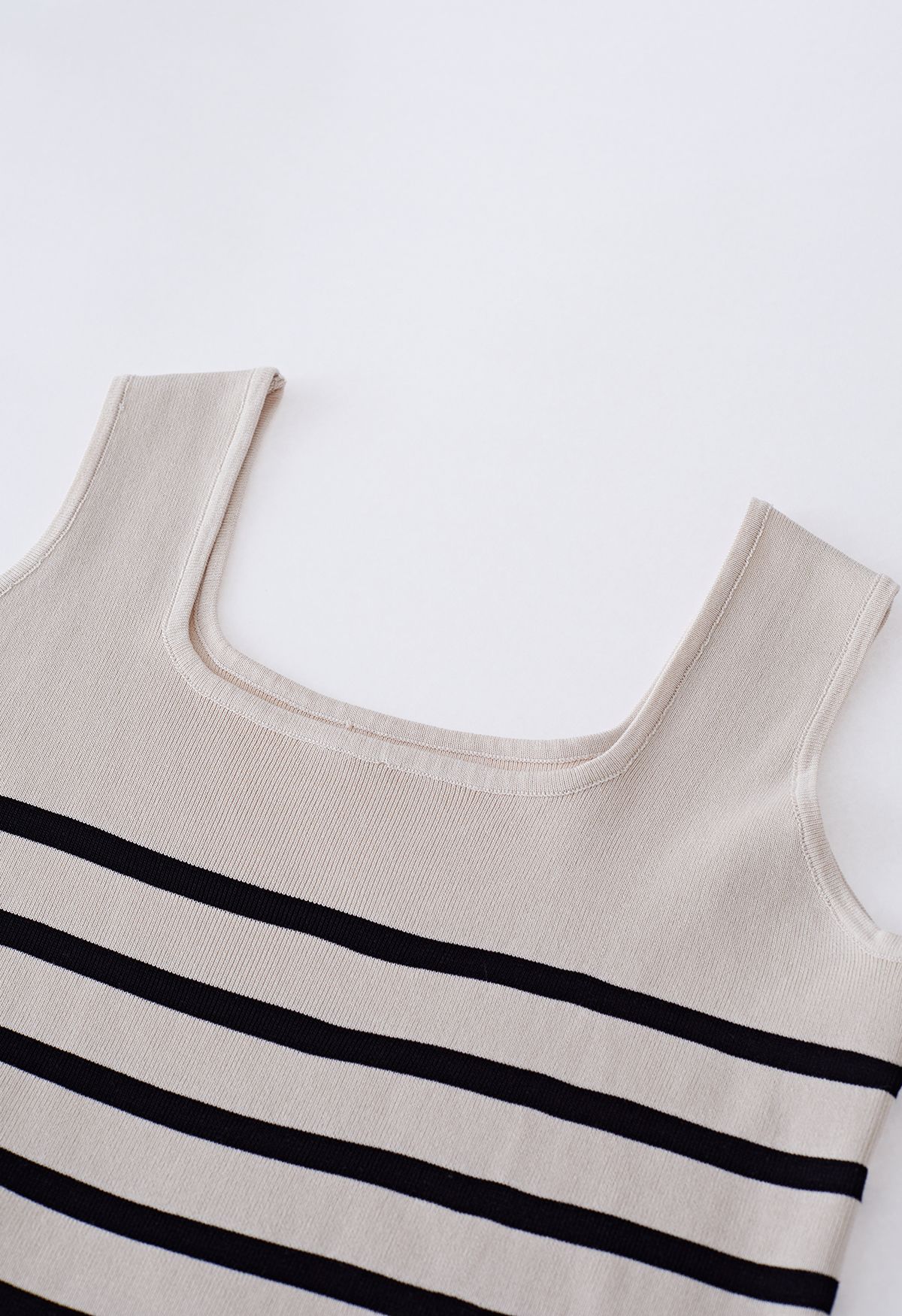 Basic Stripe Printed Knit Tank Top