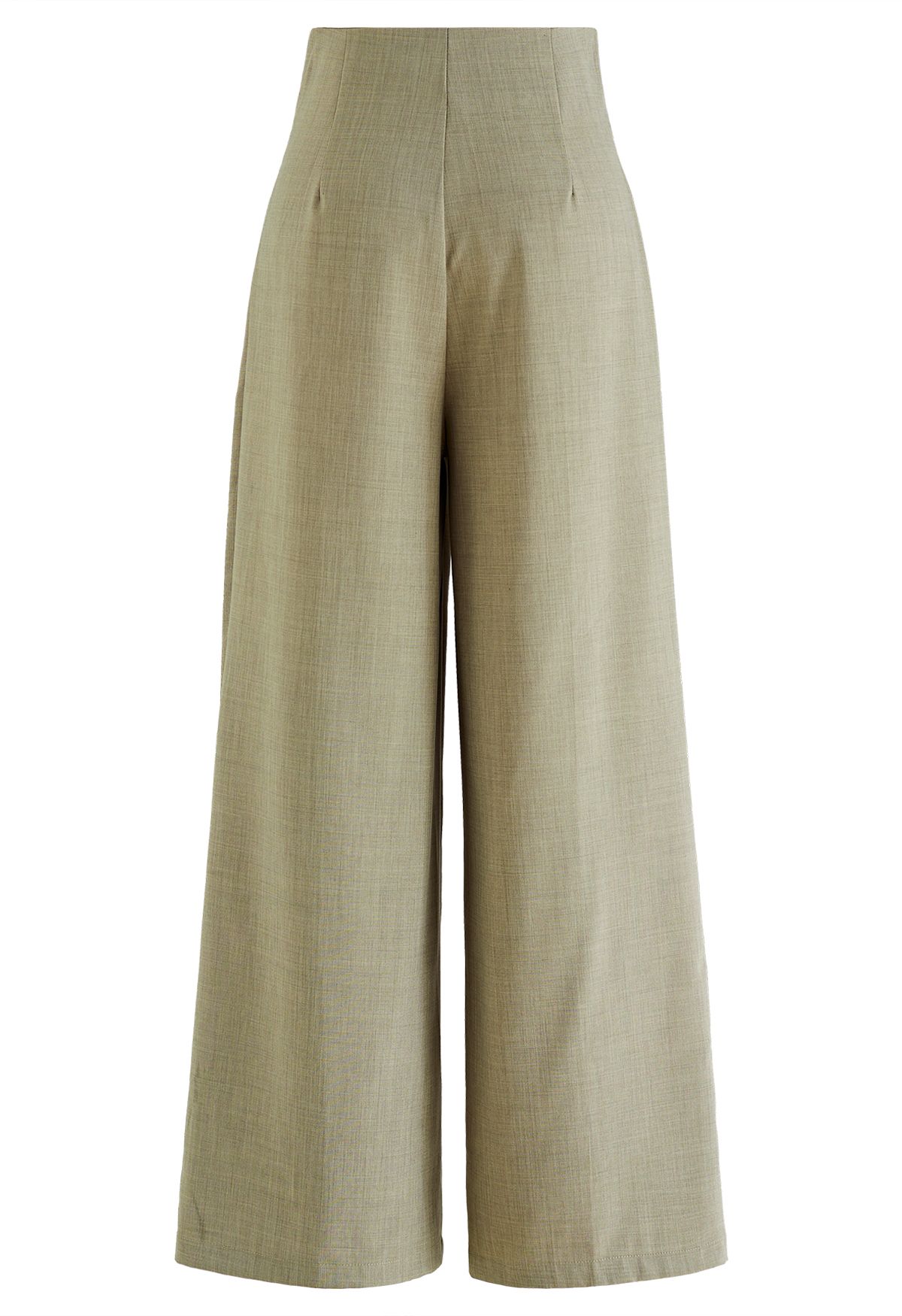 Subtle Pleats Wide-Leg Pants in Sage