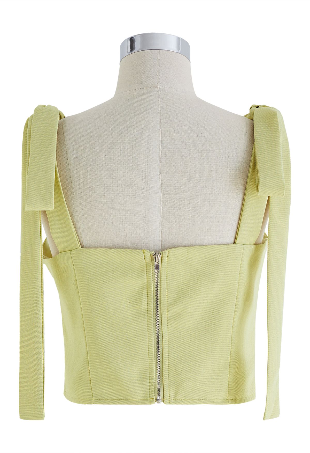 Tie-Strap Bustier Crop Top in Lime