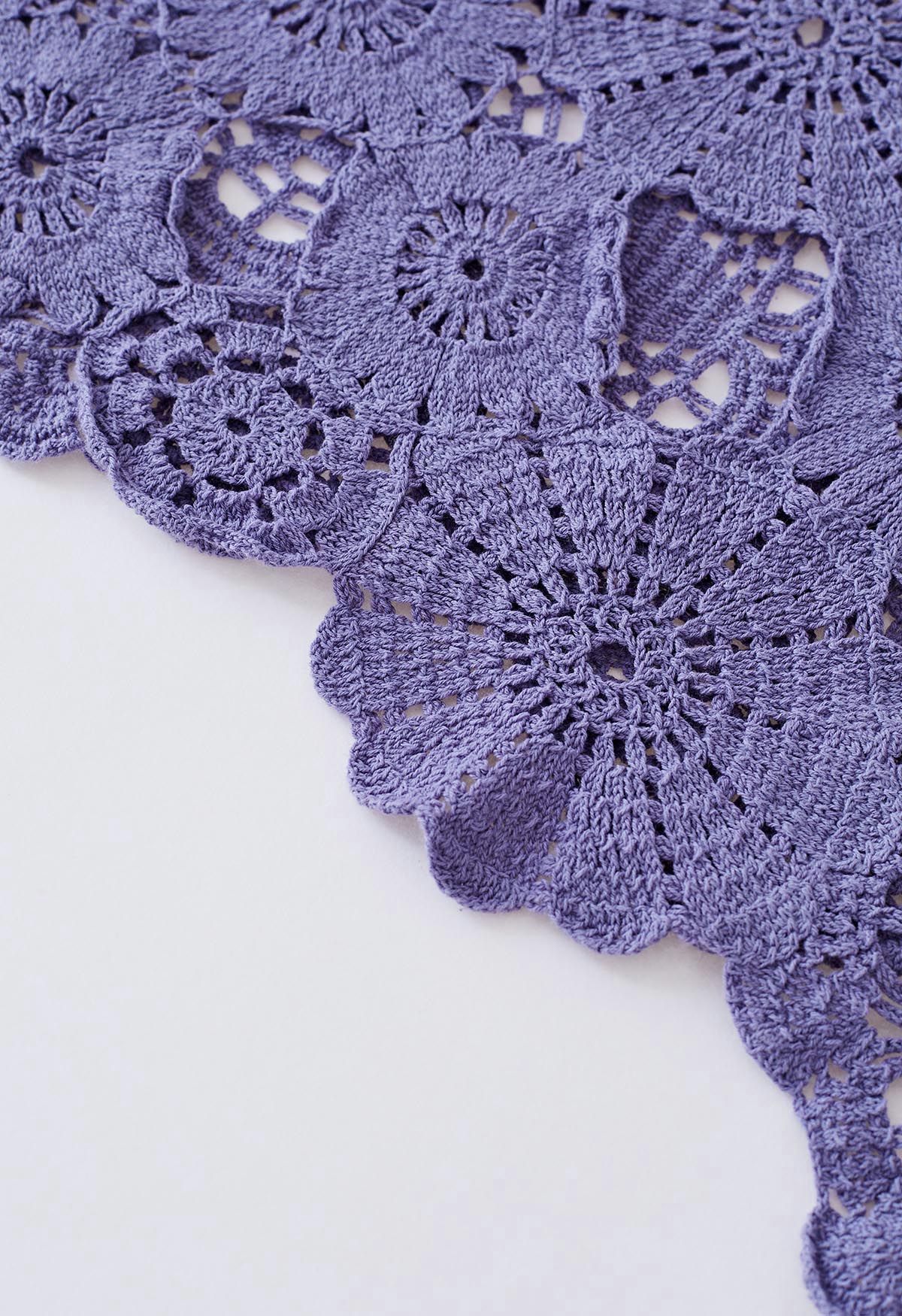 Flower Land Crochet Crop Top in Purple