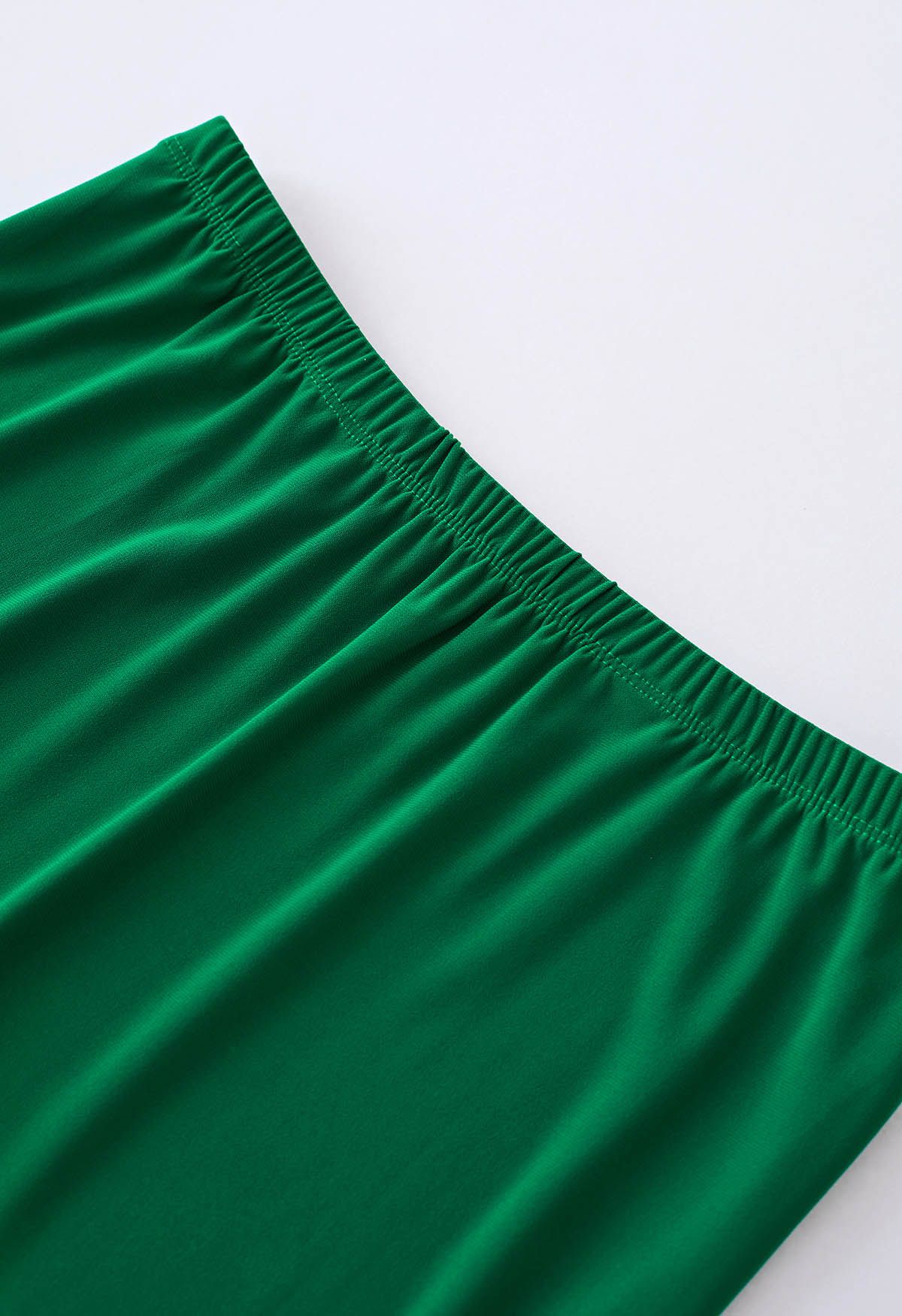 Solid Color Comfy Maxi Skirt in Green