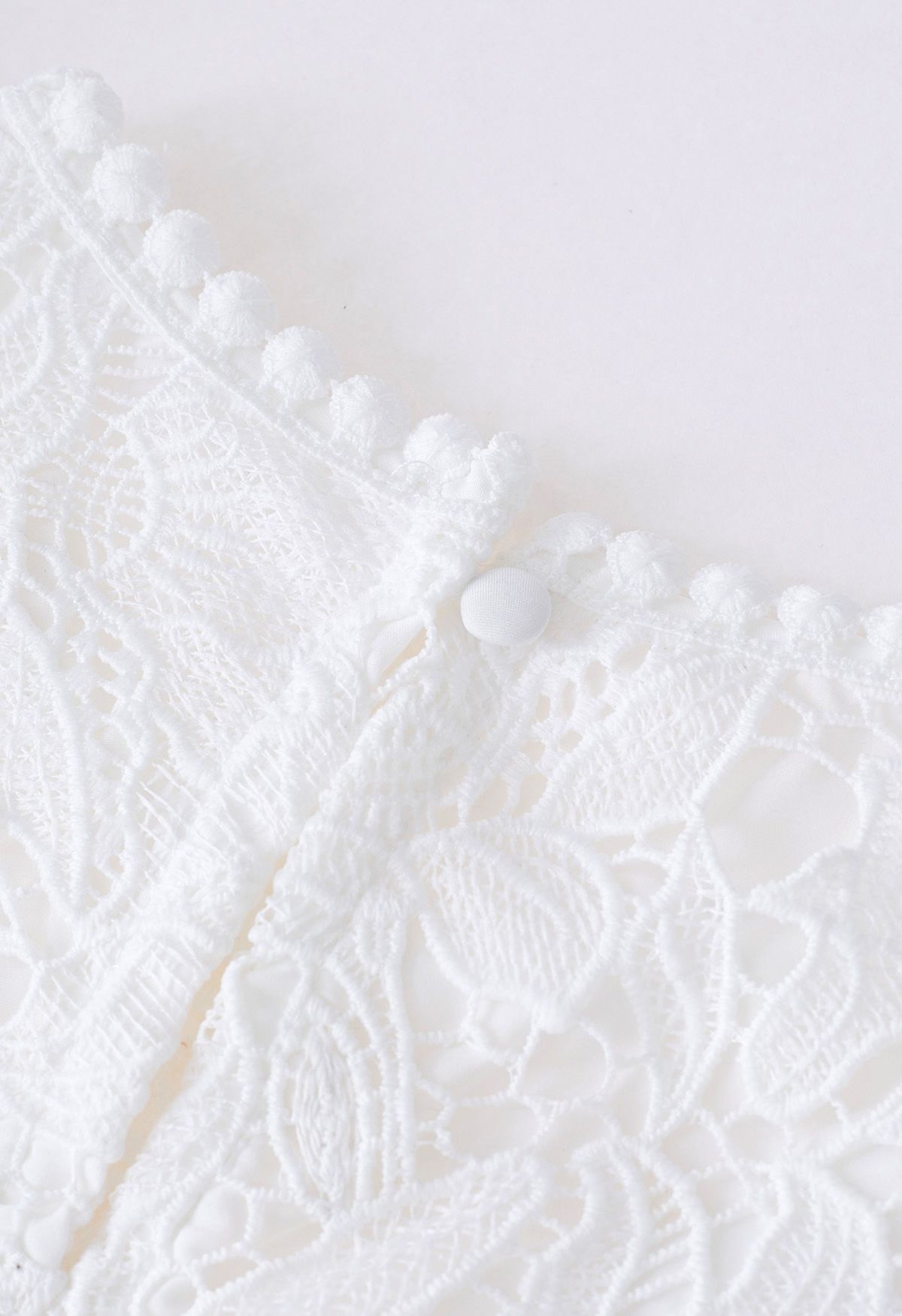 Lily Crochet Lace Crop Top in White