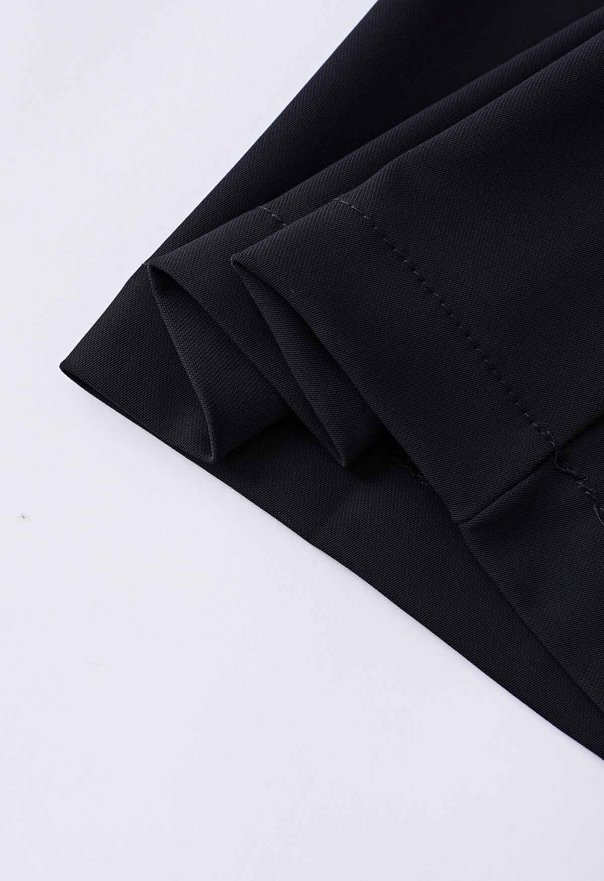 Smooth Satin Pull-On Pants in Black