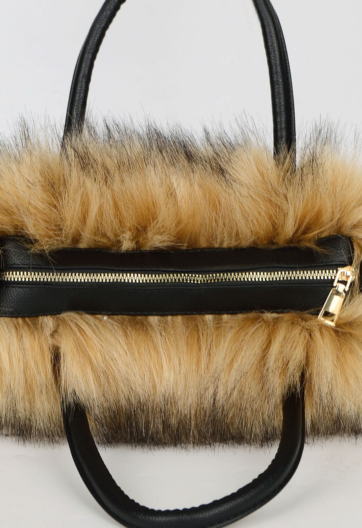 Fluffy Faux Fur Handbag in Caramel