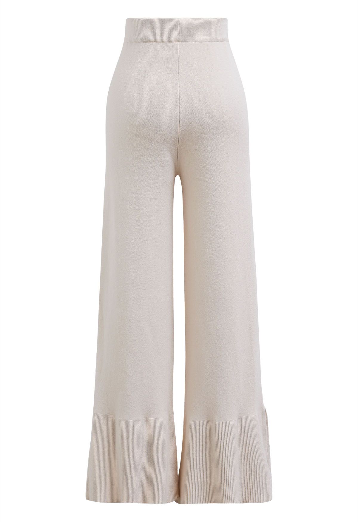 Seam Line Soft Knit Pants in Oatmeal