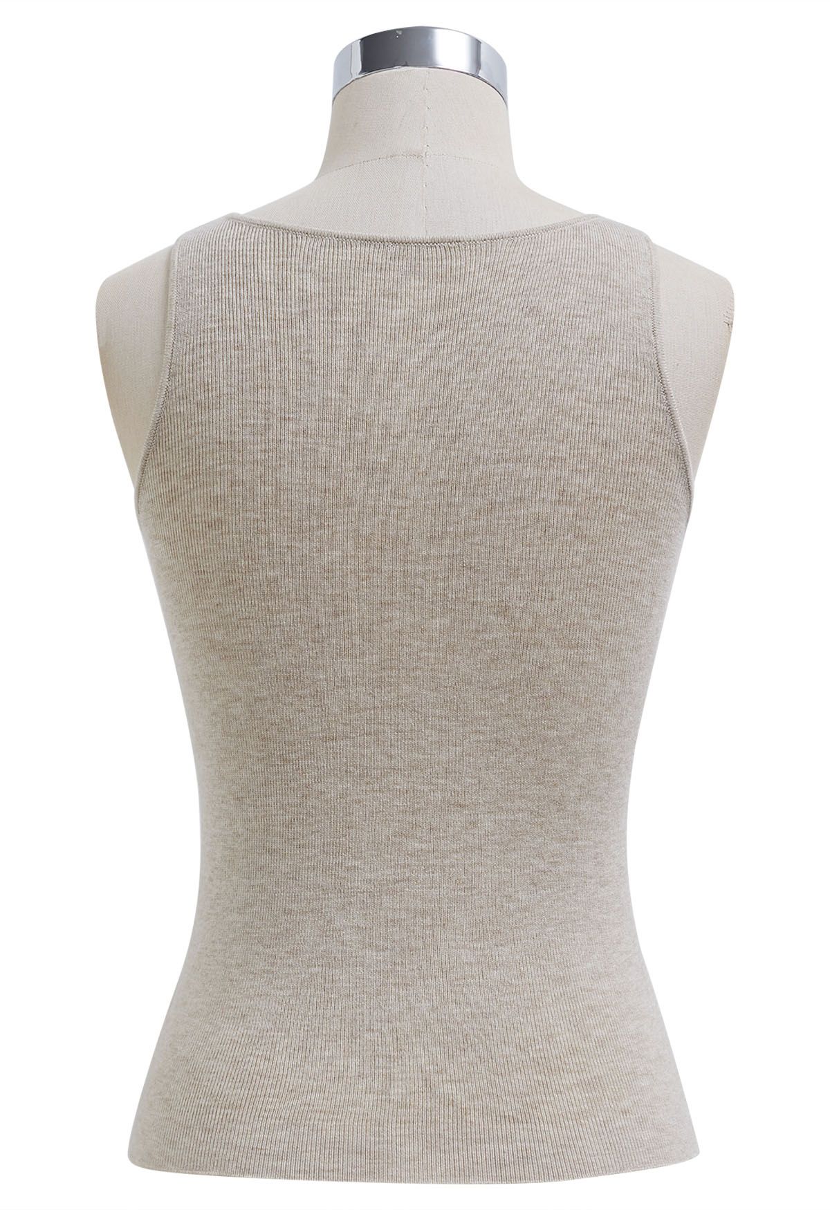 Chic Impression Knit Tank Top in Oatmeal