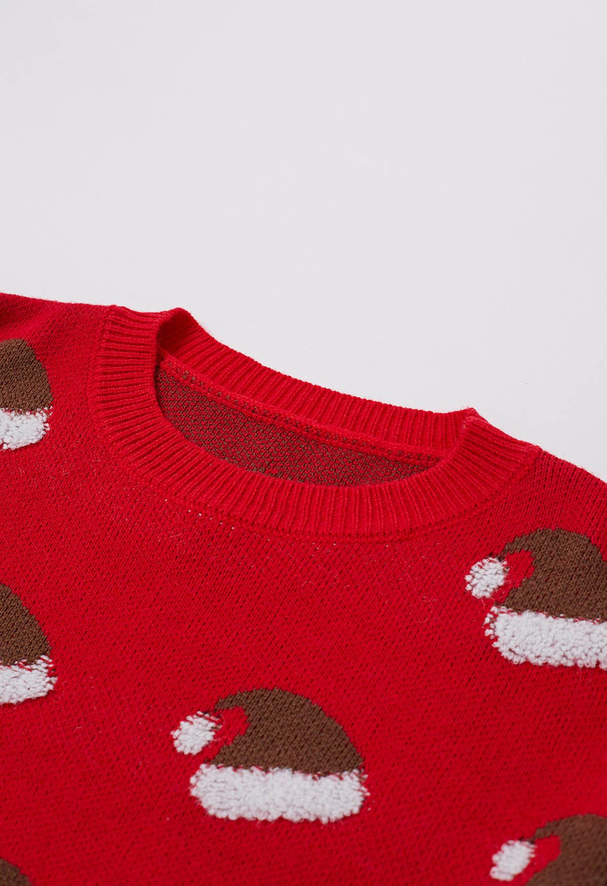 Festive Santa Hat Jacquard Knit Sweater