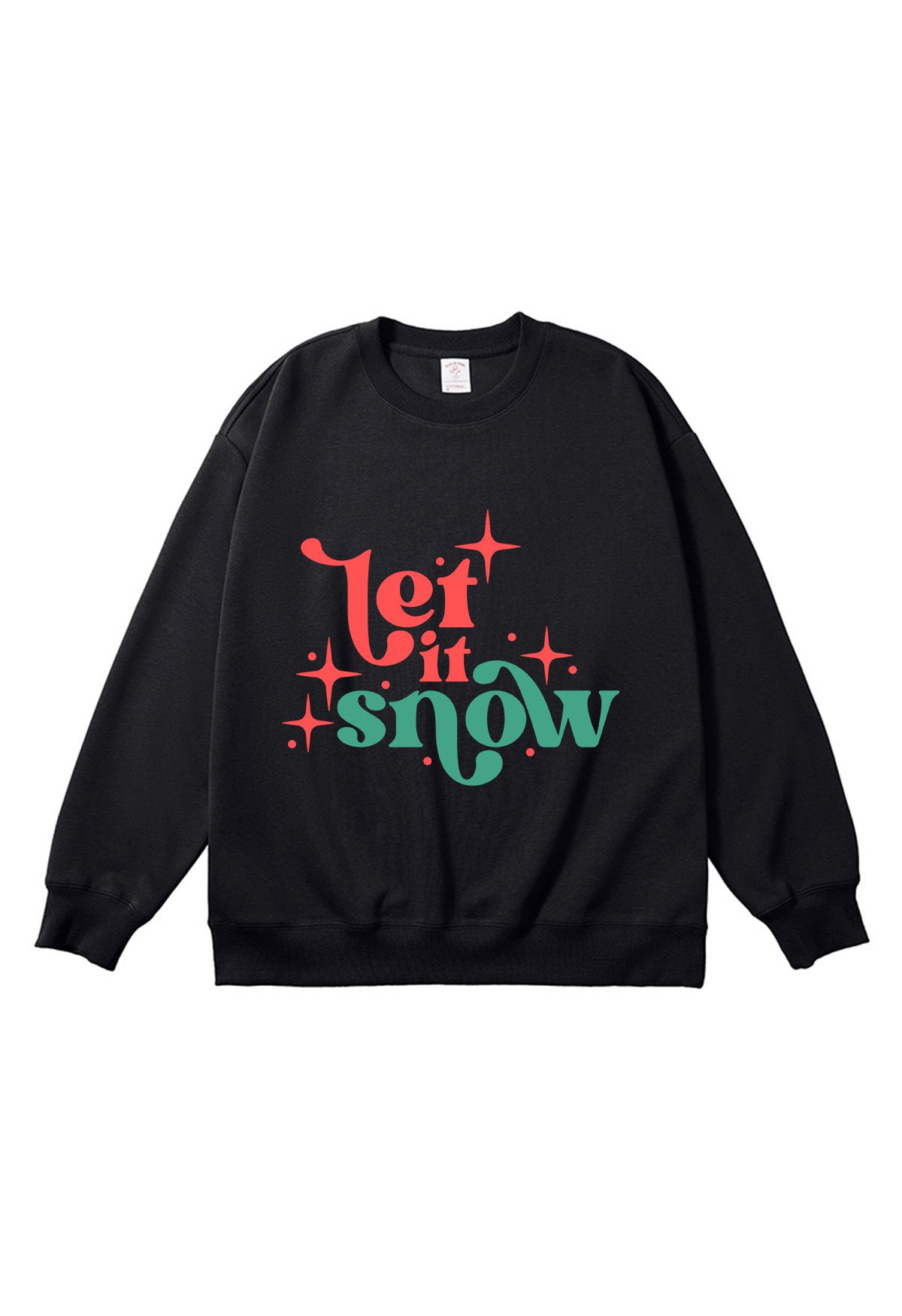 Let It Snow Printed Sweatshirt in Black