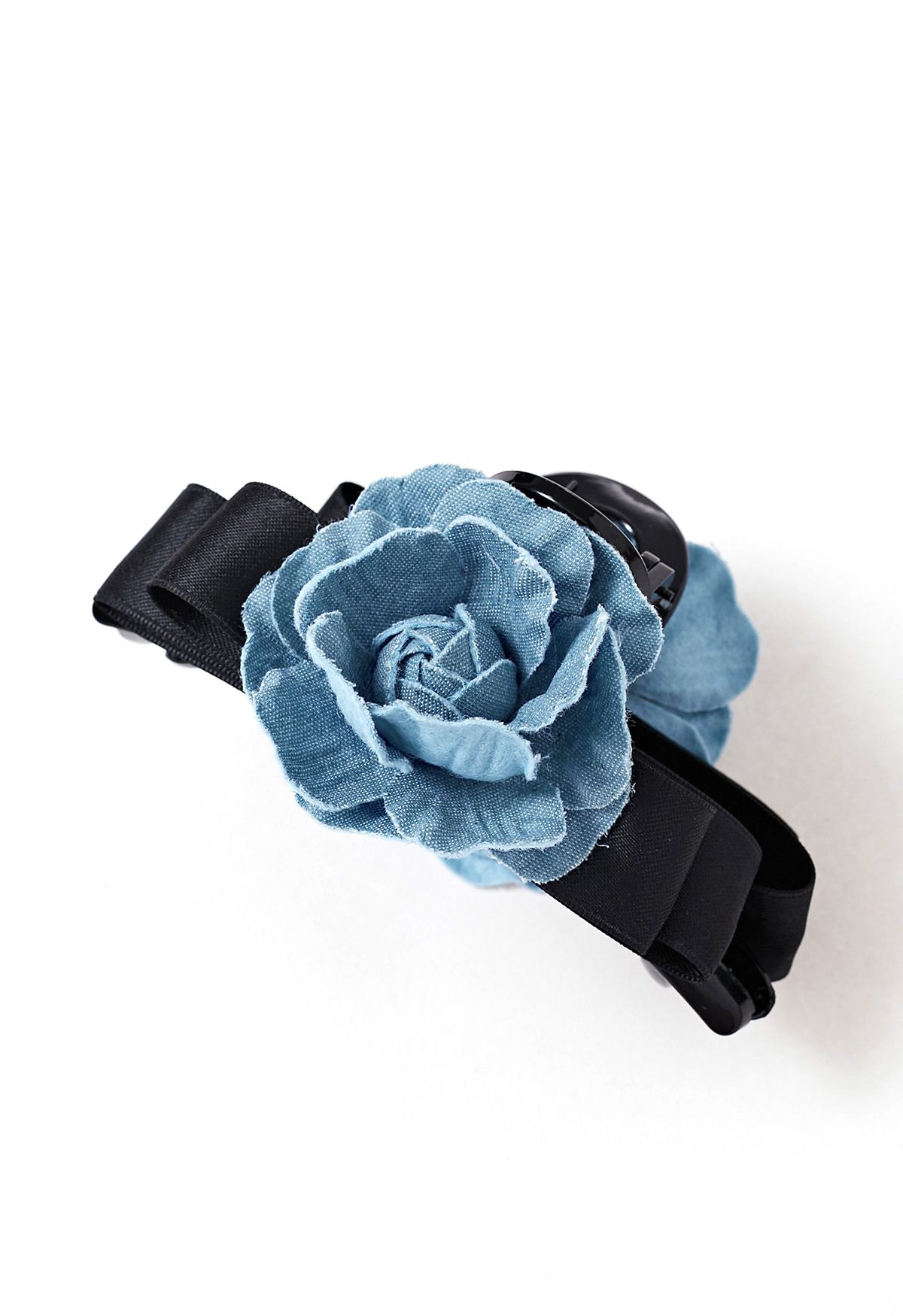 Denim Blue Floral Handmade Hair Clip
