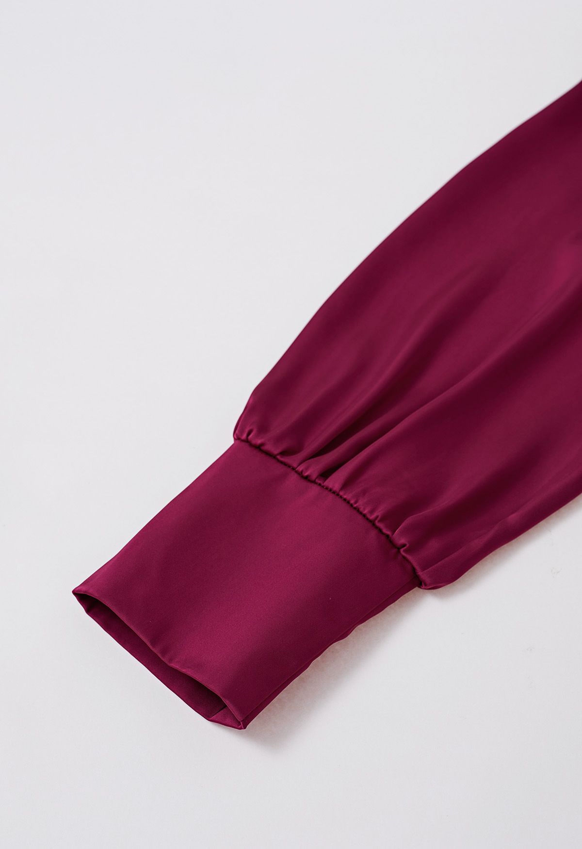 Shine Bright High Neck Tulle Maxi Dress in Burgundy