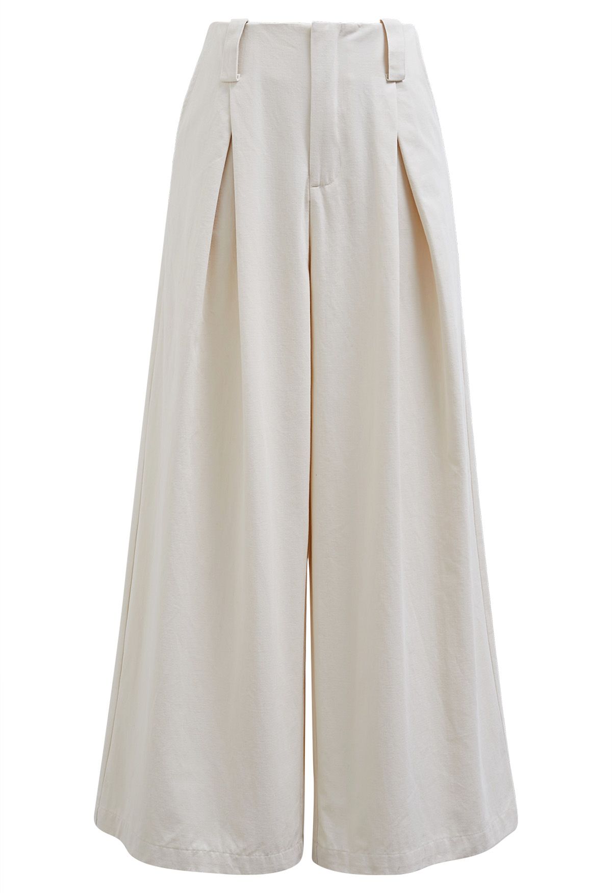 Comfortable Cotton Wide-Leg Pants in Ivory