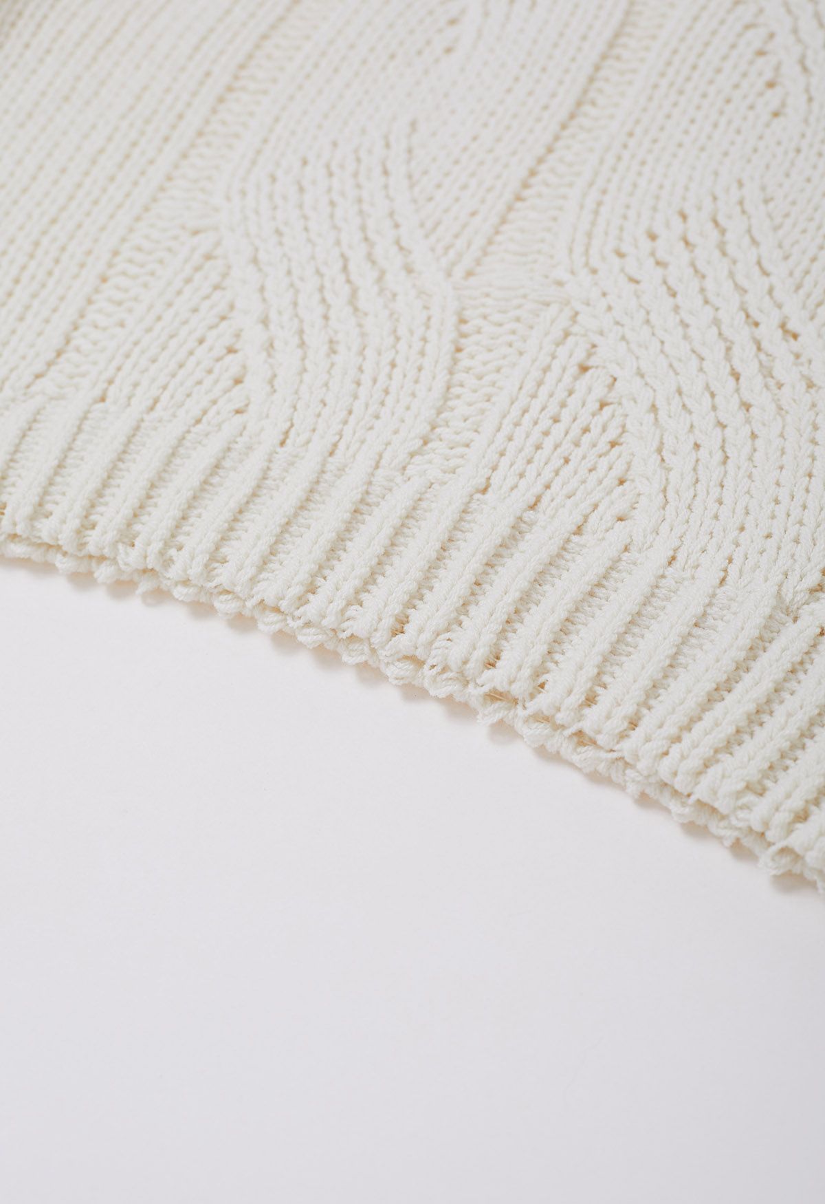 Casual Elegance Cable Knit Sweater in Cream