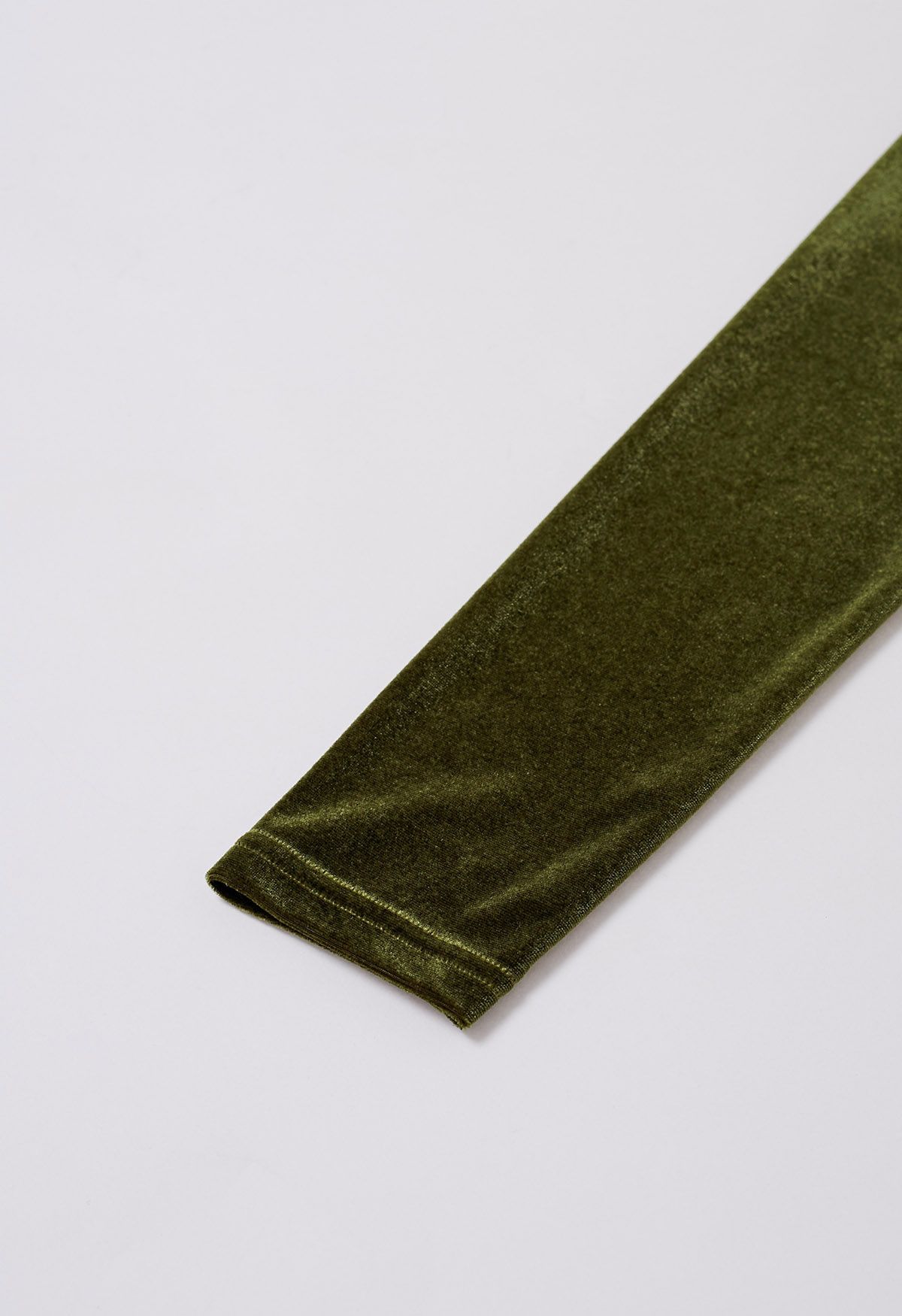Surplice Neck Soft Velvet Top in Moss Green