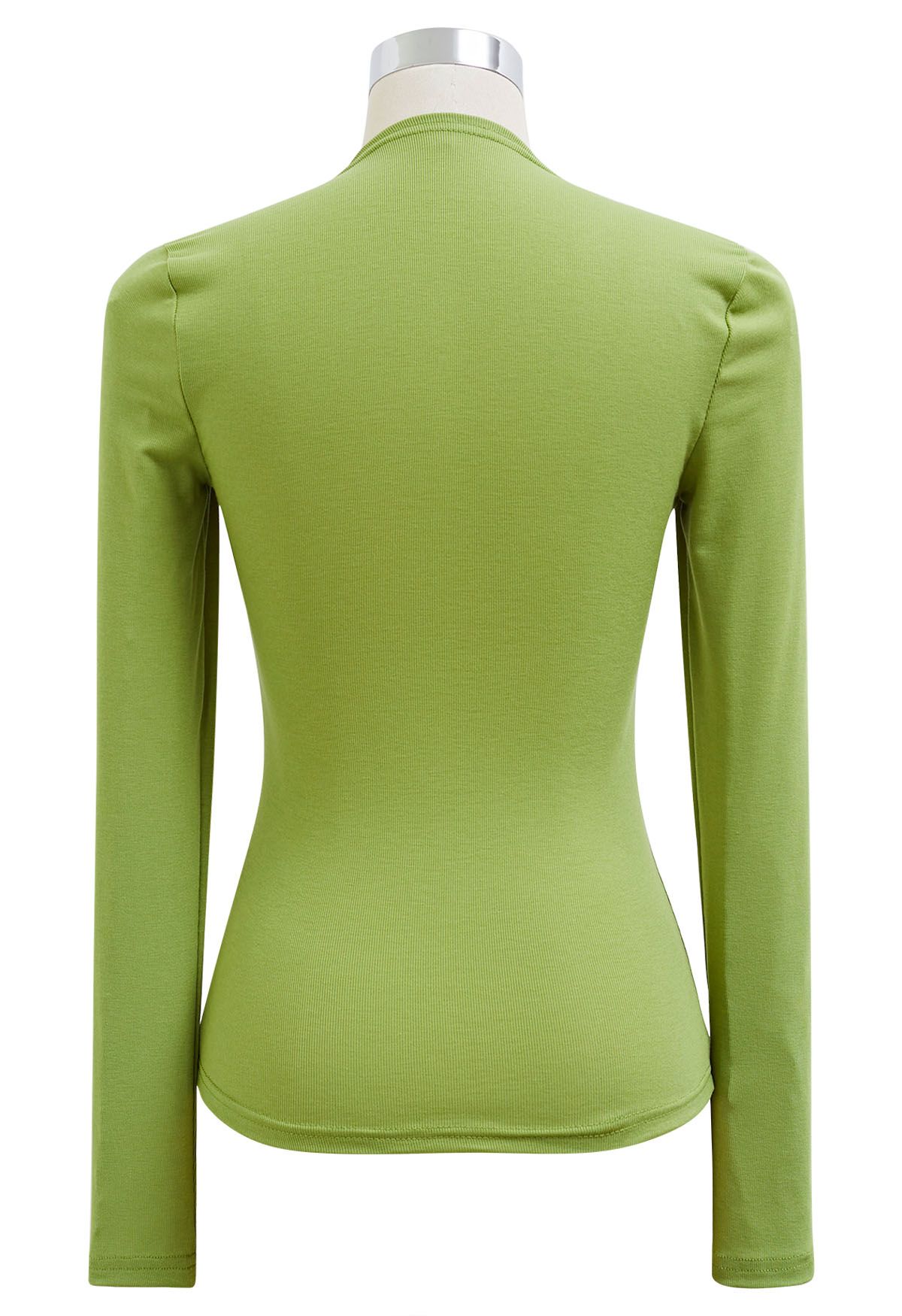 Solid Color Square Neck Soft Top in Green