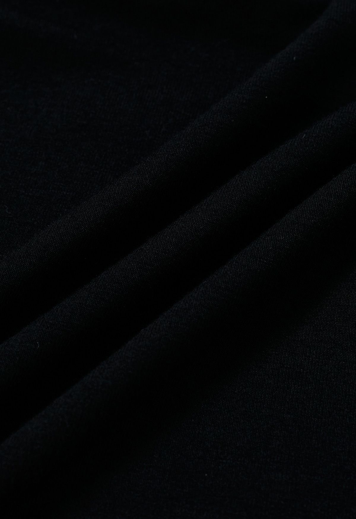 Side Knotted Soft Cotton Top in Black