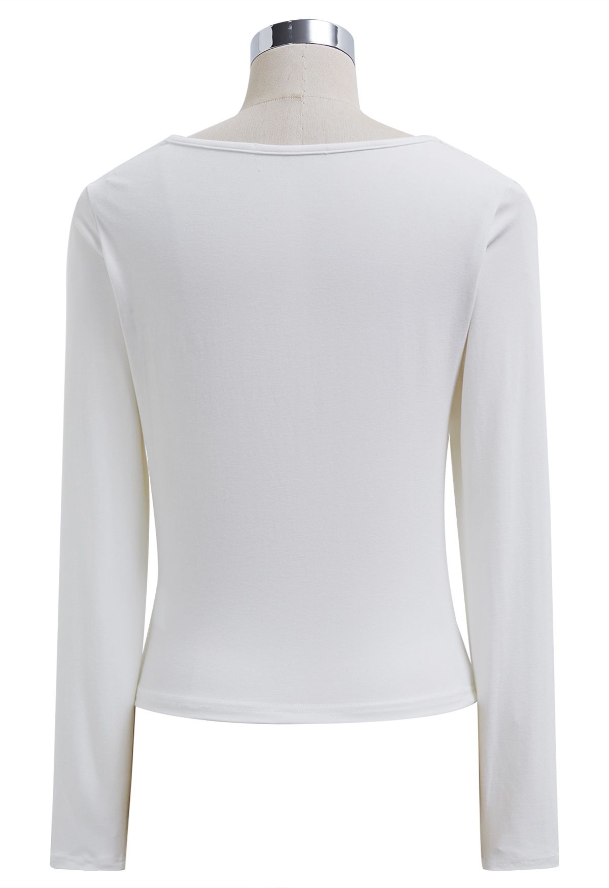 Side Knotted Soft Cotton Top in White