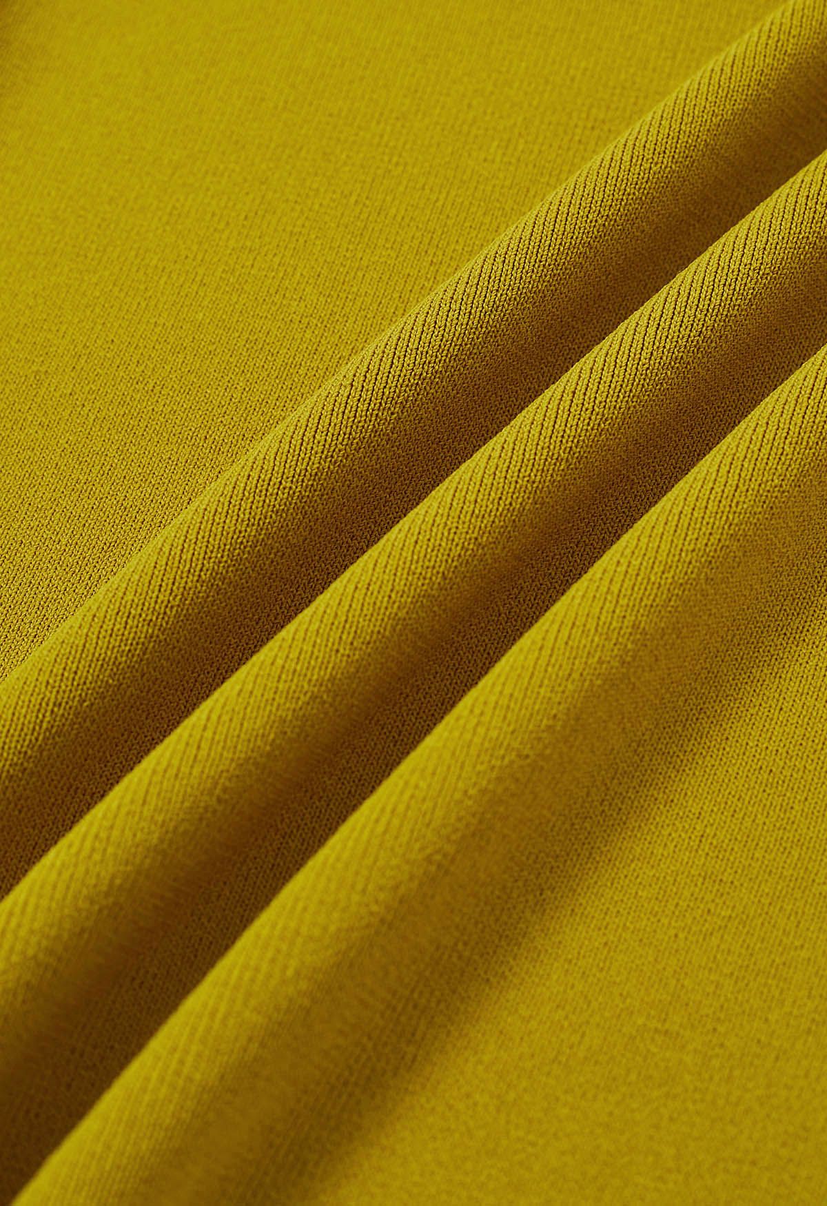 Lace Spliced Square Neckline Knit Top in Mustard