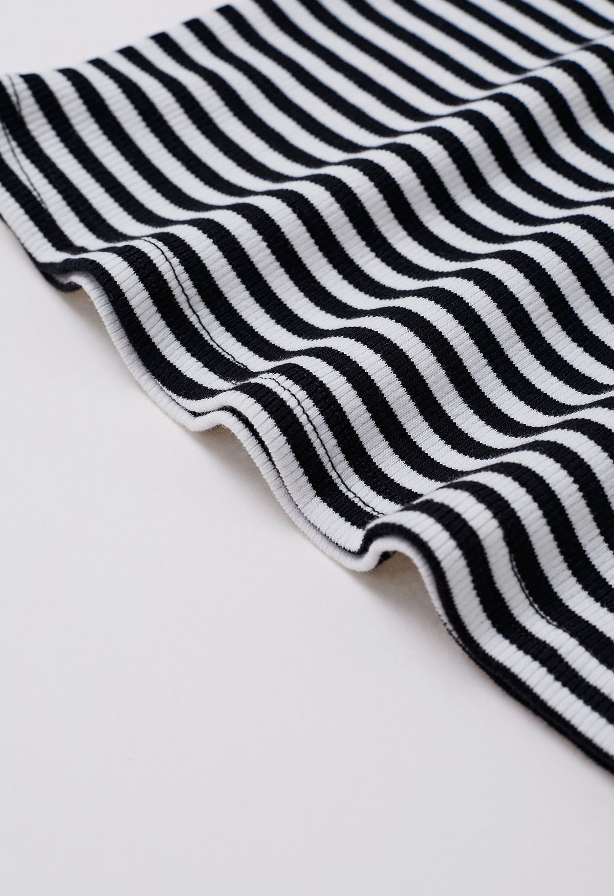 Ruched Organza Off-Shoulder Brooch Striped Knit Top
