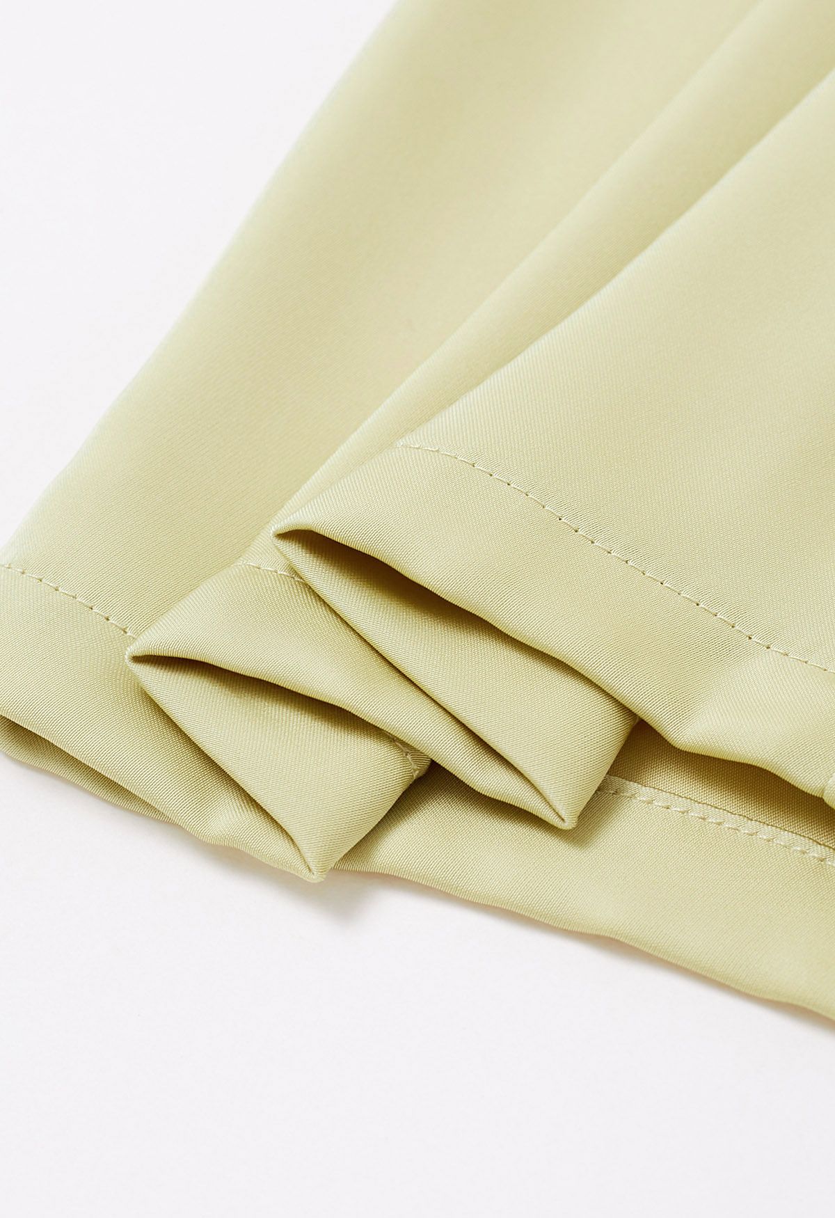Satin Finish Pull-On Pants in Lime