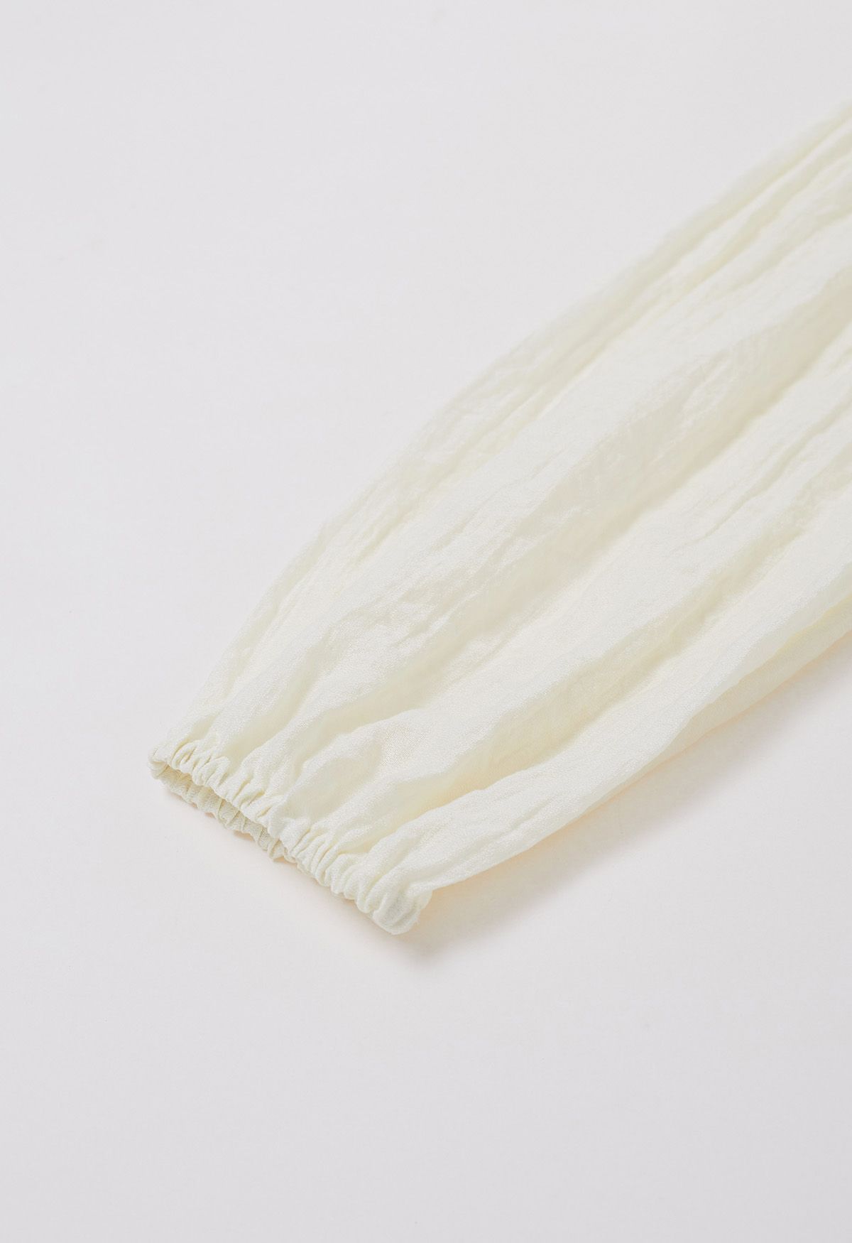 Ruffle Tie-Front Crop Top in Cream