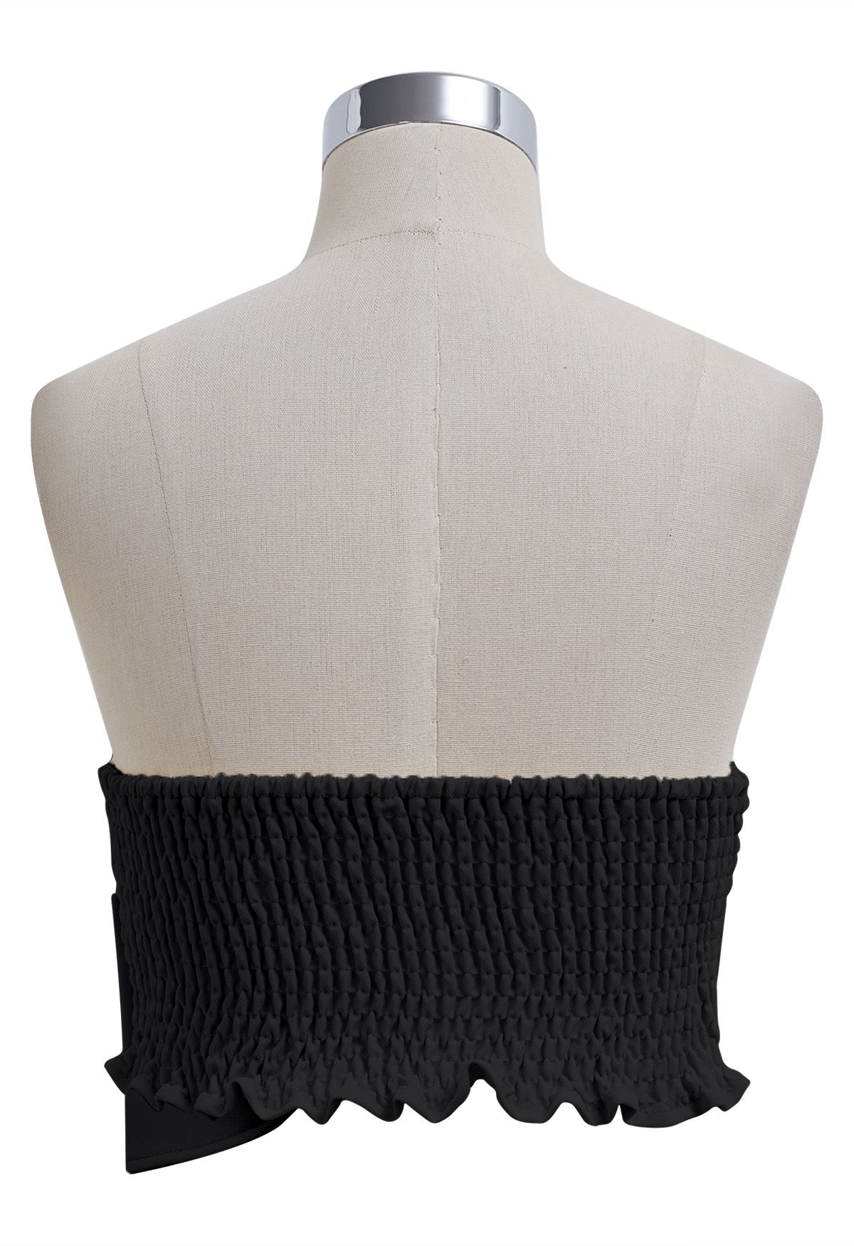 Knotted Front Bustier Crop Top in Black