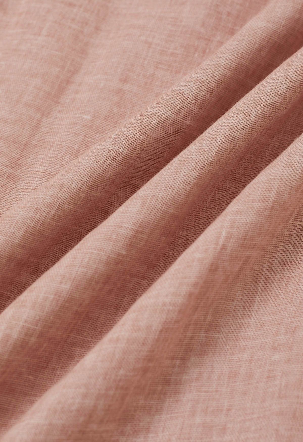 Beaded Tie-Neck Halter Dress in Pink