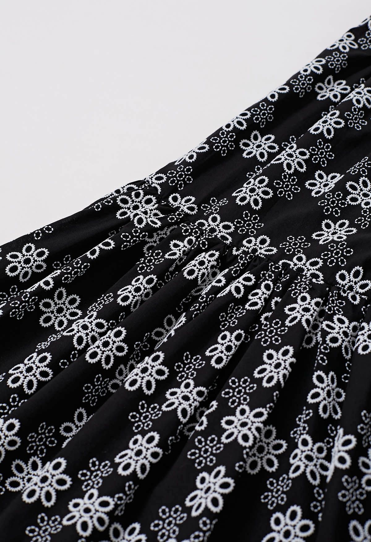 Fresh Flower Tie-Strap Maxi Dress