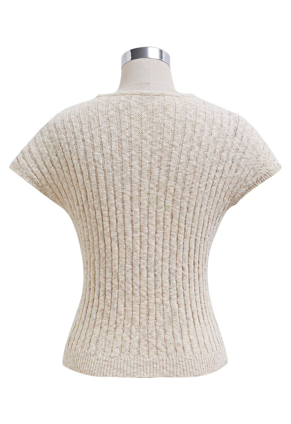 Basic Cap Sleeve Cotton Top in Oatmeal