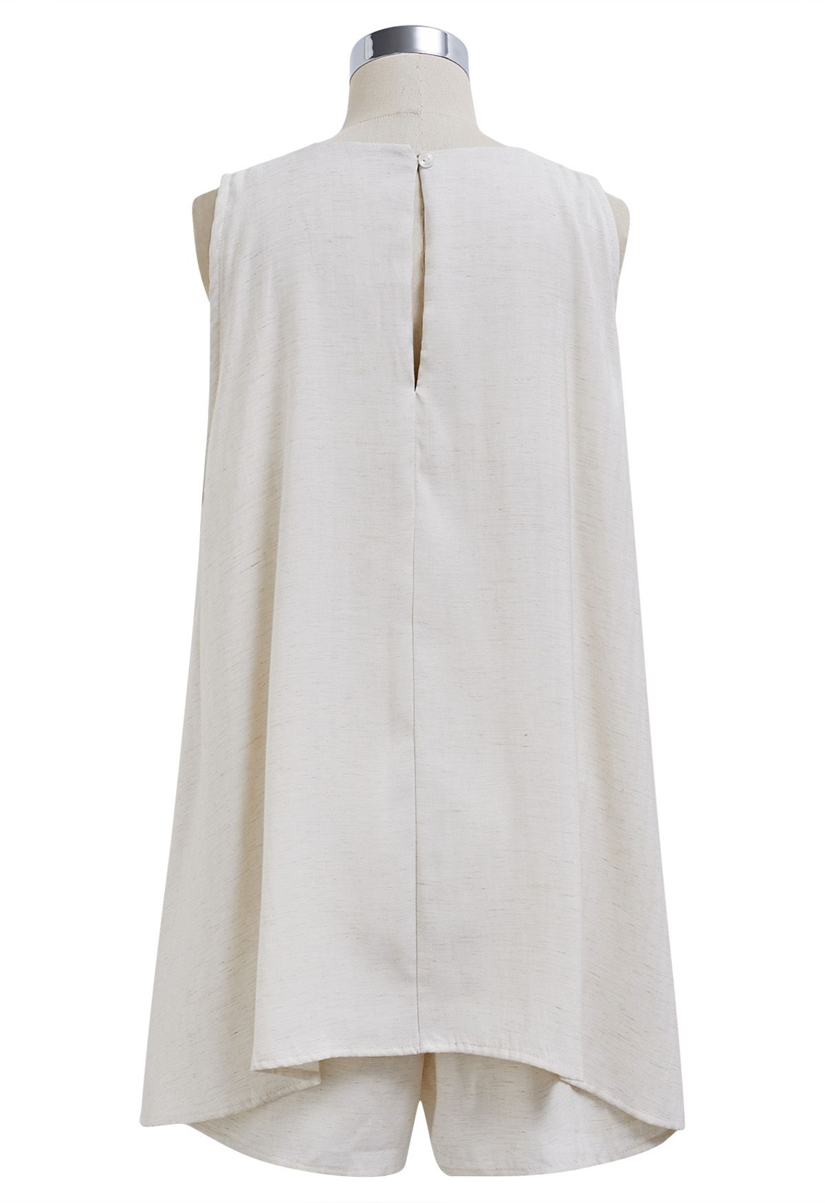 Pleats Sleeveless Top and Shorts Set in Ivory