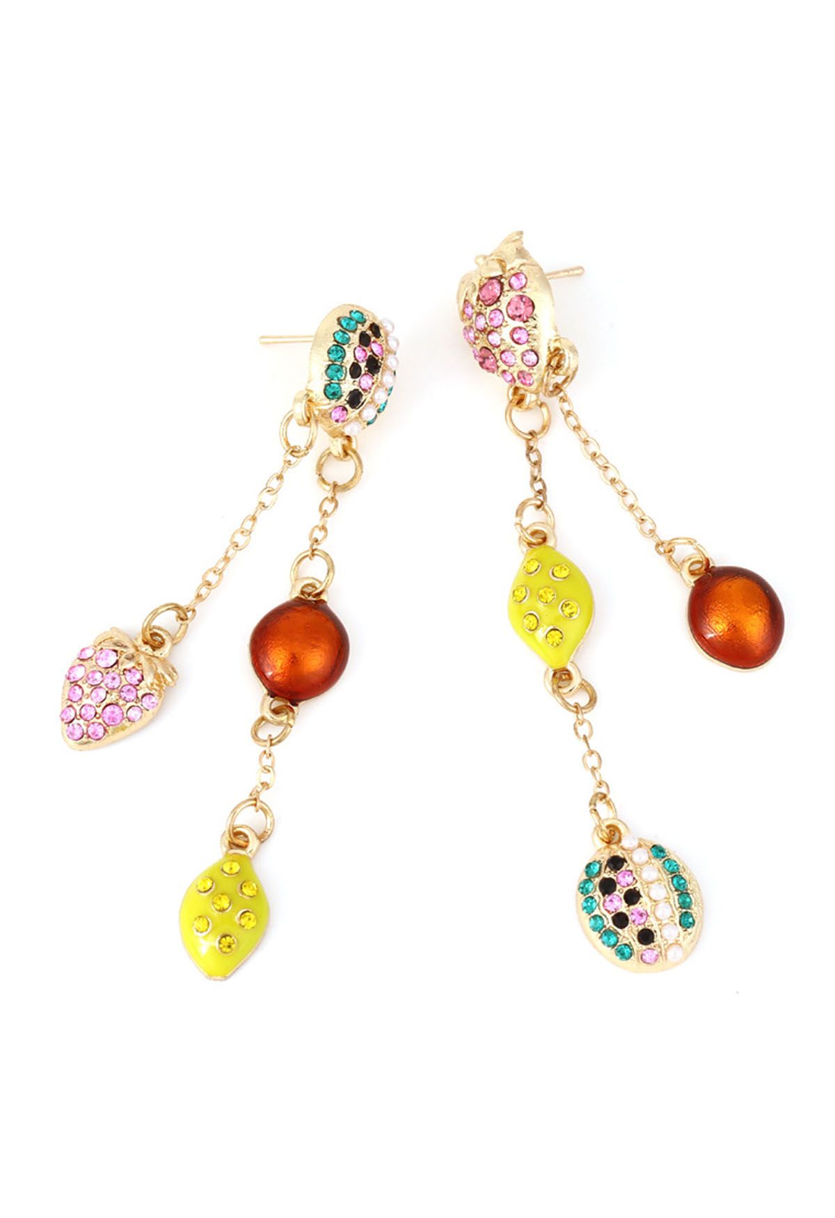 Multicolored Fruit Drop Earrings