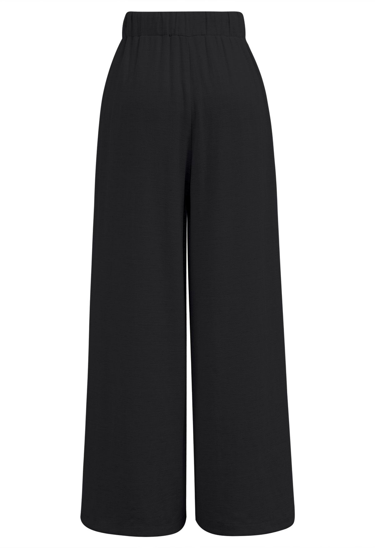 Casual Season Pleated Linen-Blend Pants in Black