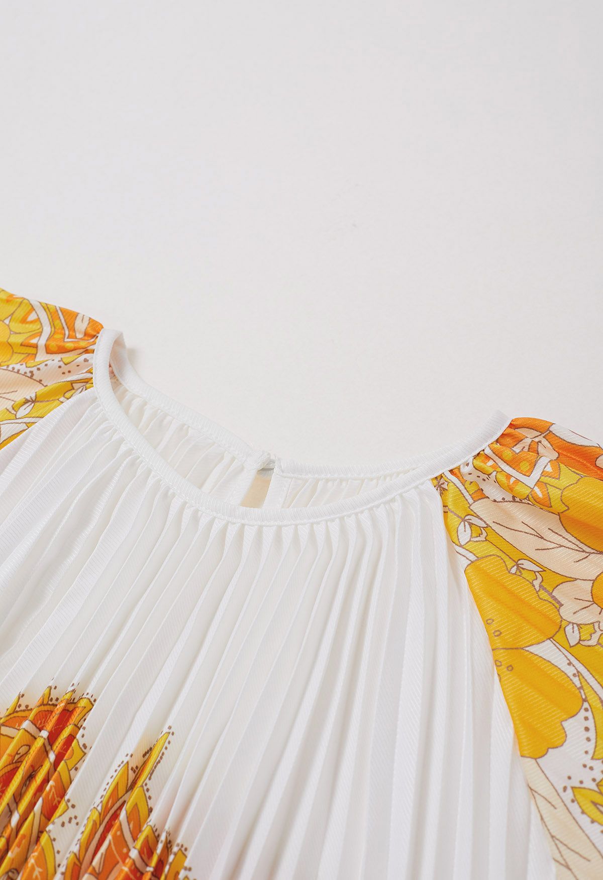 Blossoming Day Watercolor Pleated Maxi Dress in Yellow