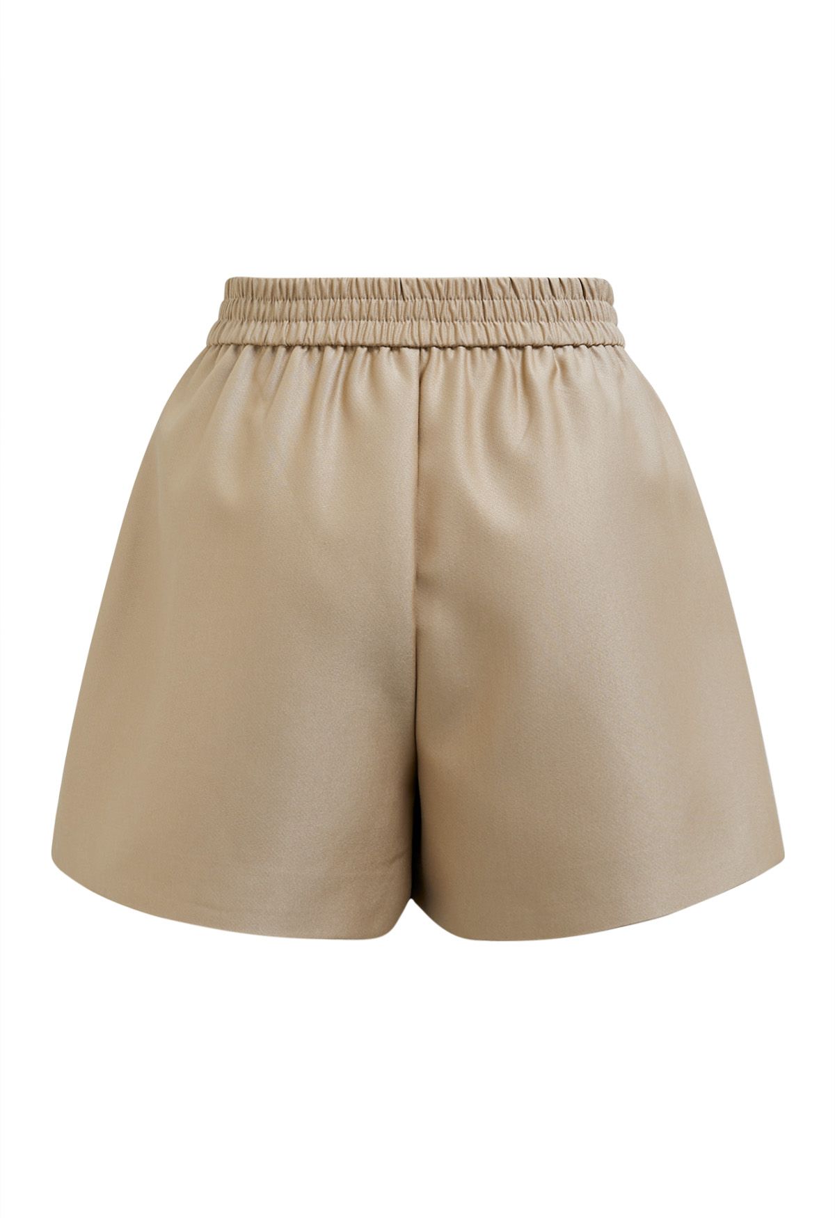 Golden Button Side Pocket Shorts in Gold