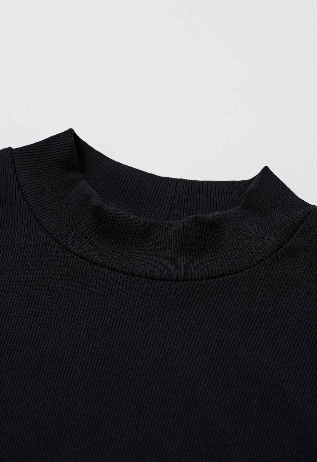 Sophisticated Elbow Sleeve Top in Black