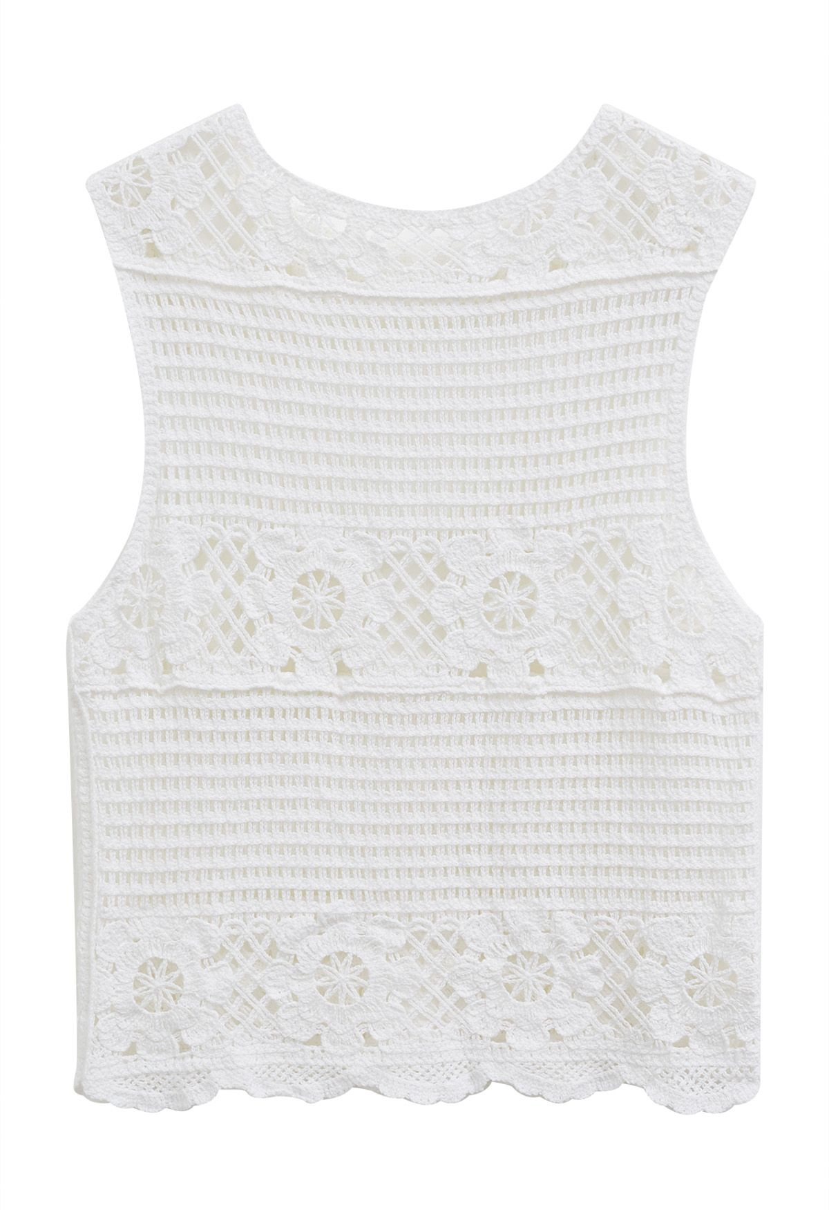 Fantastic Openwork Crochet Sleeveless Top