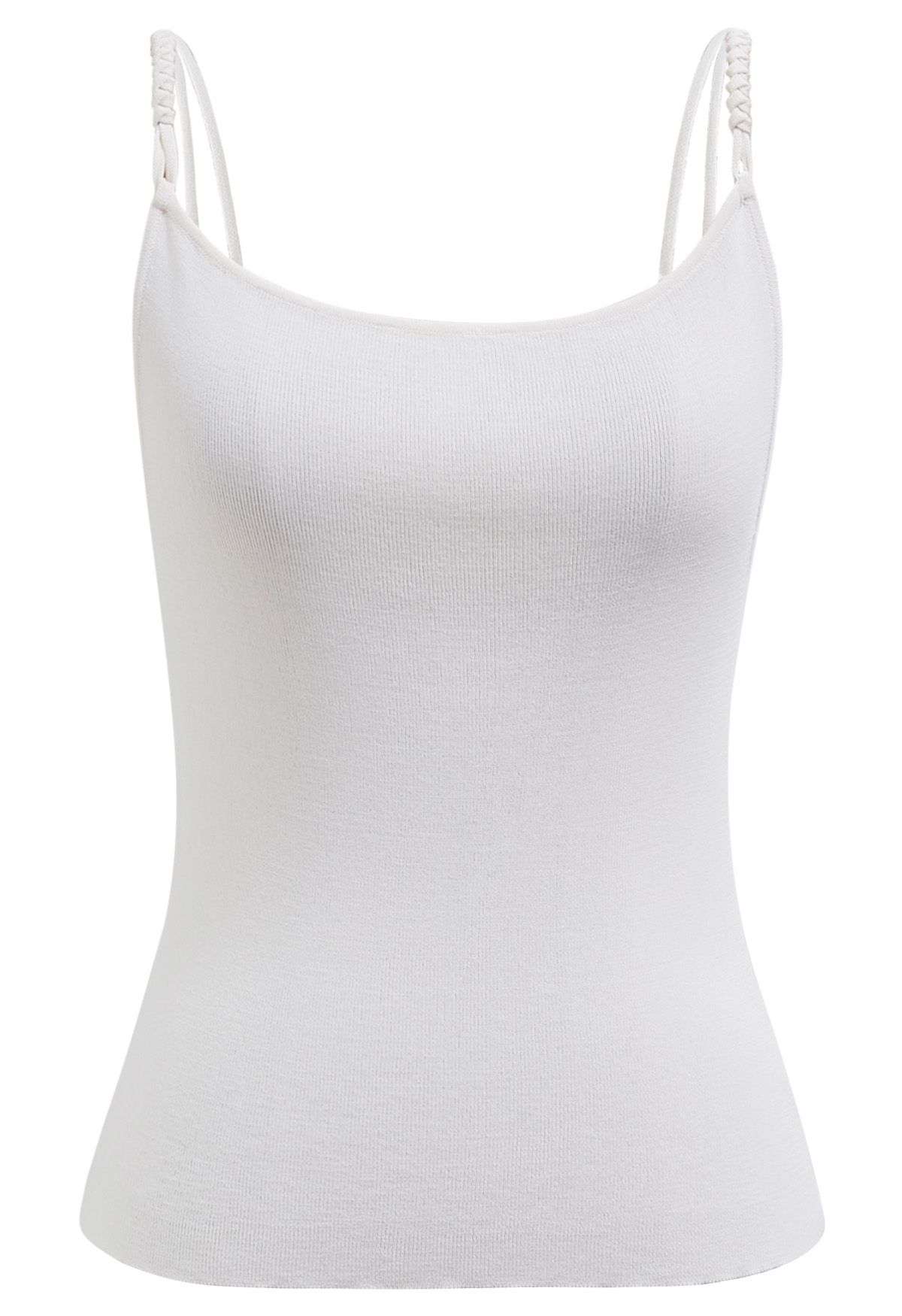 Braided Strap Knit Cami Top in Ivory