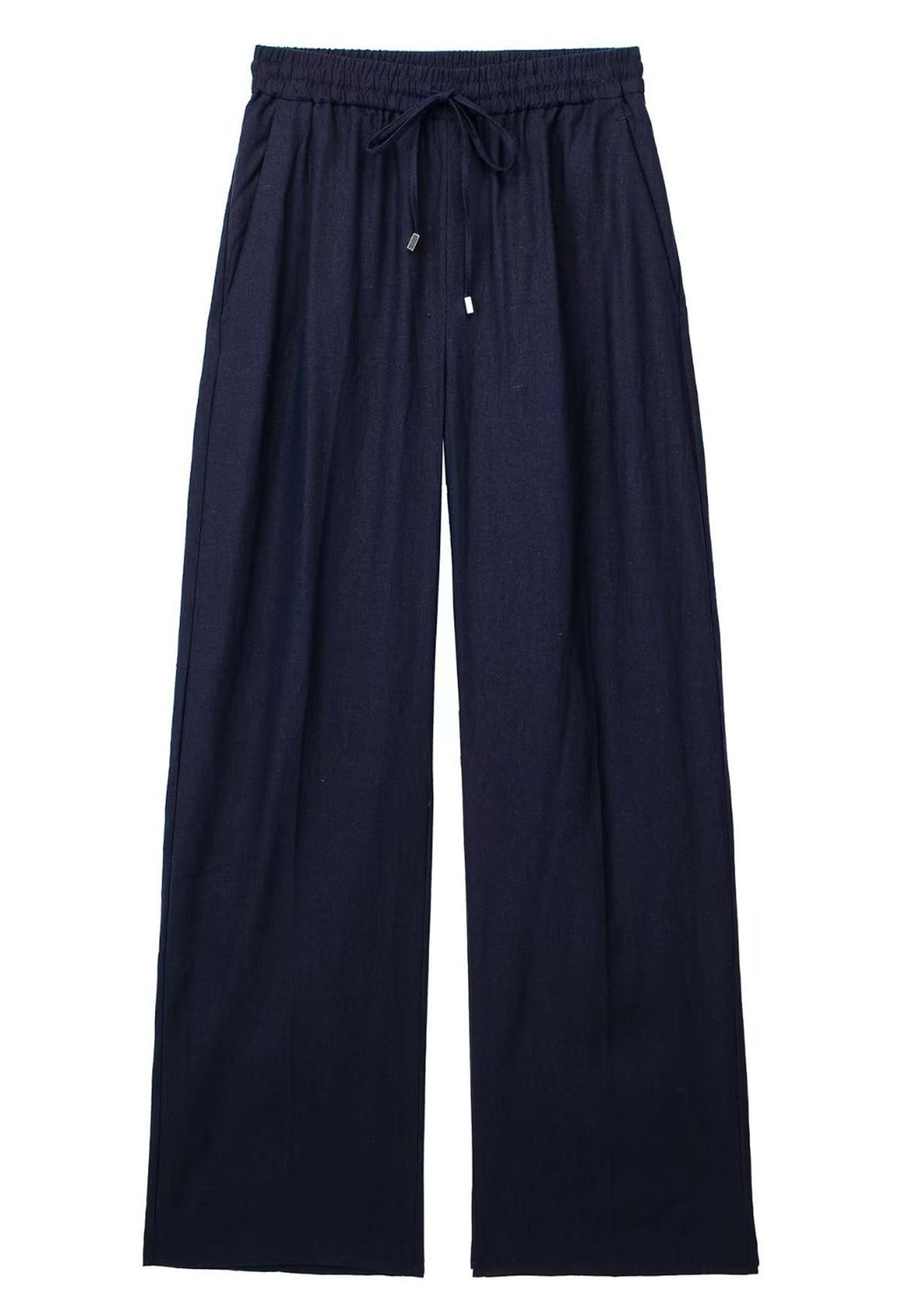 Breezy Cotton Straight-Leg Pants in Navy