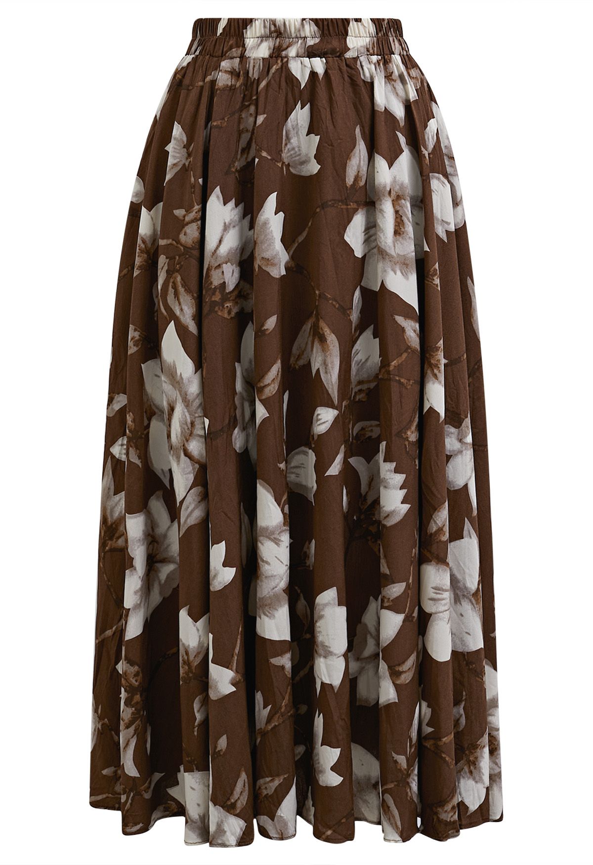 Magnolia Drift Pleated Midi Skirt 